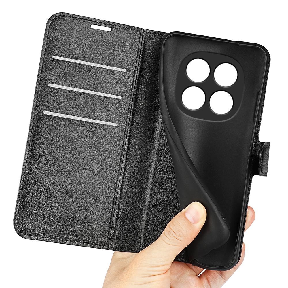Xiaomi Redmi Note 15 4G / 5G Litchi Texture Horizontal Flip Leather with Holder Black-Θήκη Βιβλίο