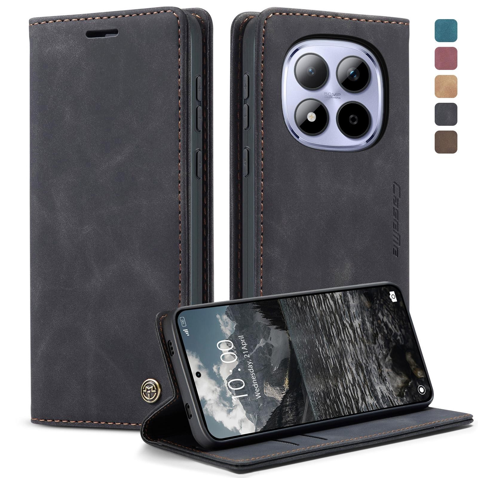 CaseMe 013 Xiaomi Redmi Note 15 Pro 4G Retro Leather Θήκη Βιβλίο - Black