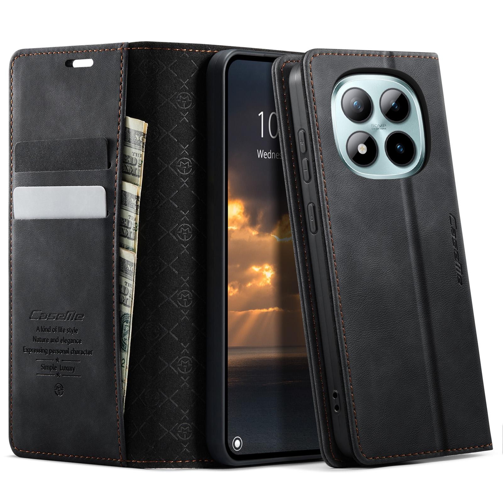 CaseMe 033 Xiaomi Redmi Note 15 Pro Plus 5G/Poco M8 Pro 5G RFID Retro Θήκη Βιβλίο Δερμάτινη - Black