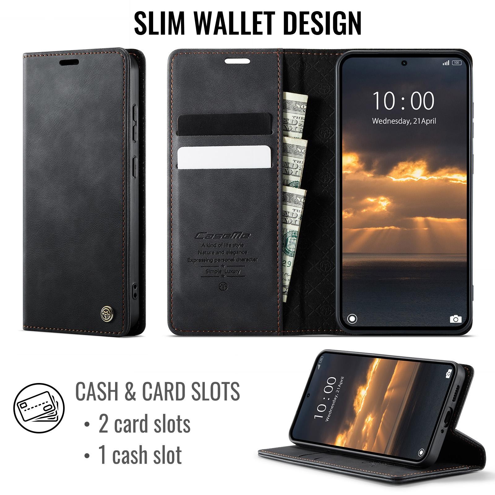 CaseMe 033 Xiaomi Redmi Note 15 Pro Plus 5G/Poco M8 Pro 5G RFID Retro Θήκη Βιβλίο Δερμάτινη - Black