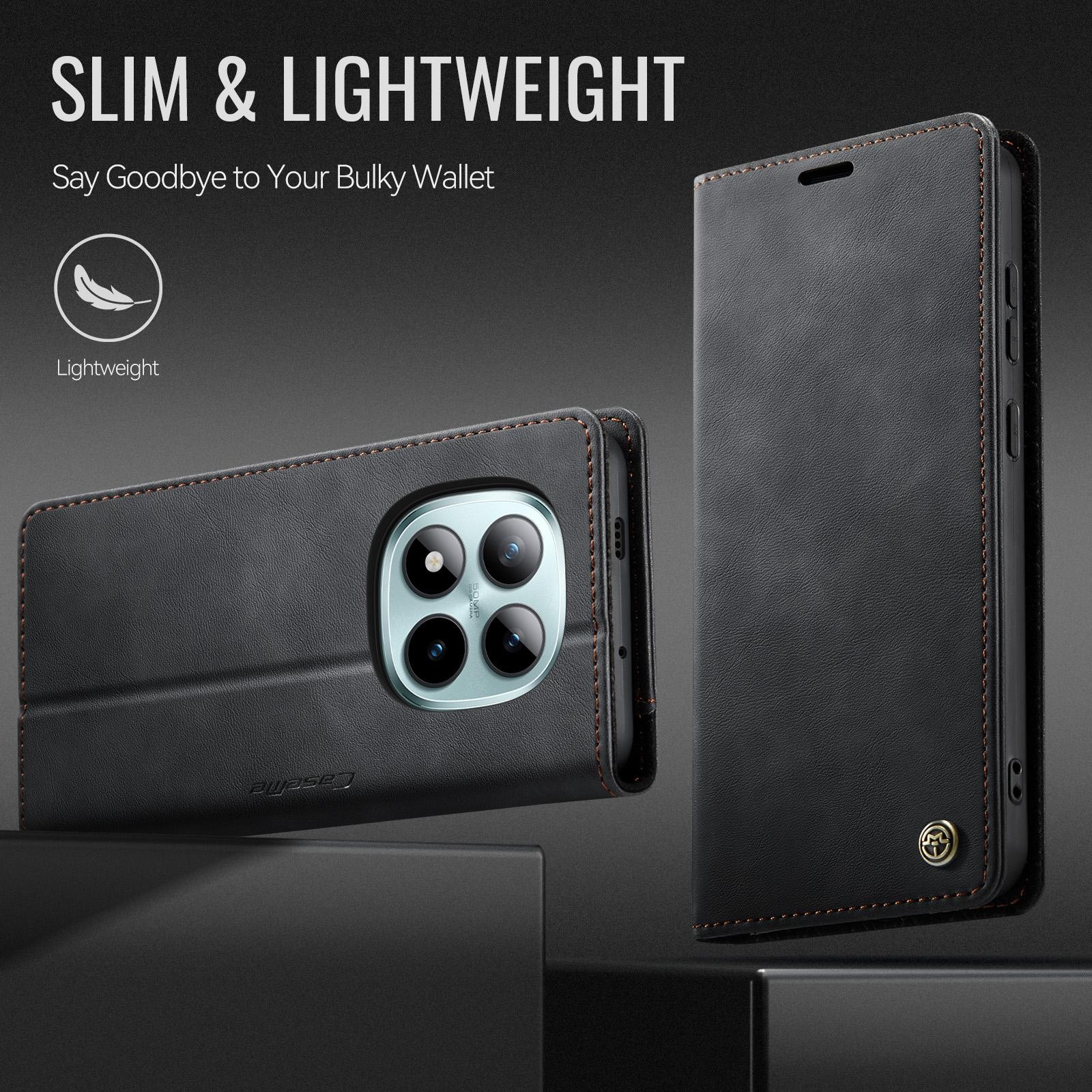 CaseMe 033 Xiaomi Redmi Note 15 Pro Plus 5G/Poco M8 Pro 5G RFID Retro Θήκη Βιβλίο Δερμάτινη - Black