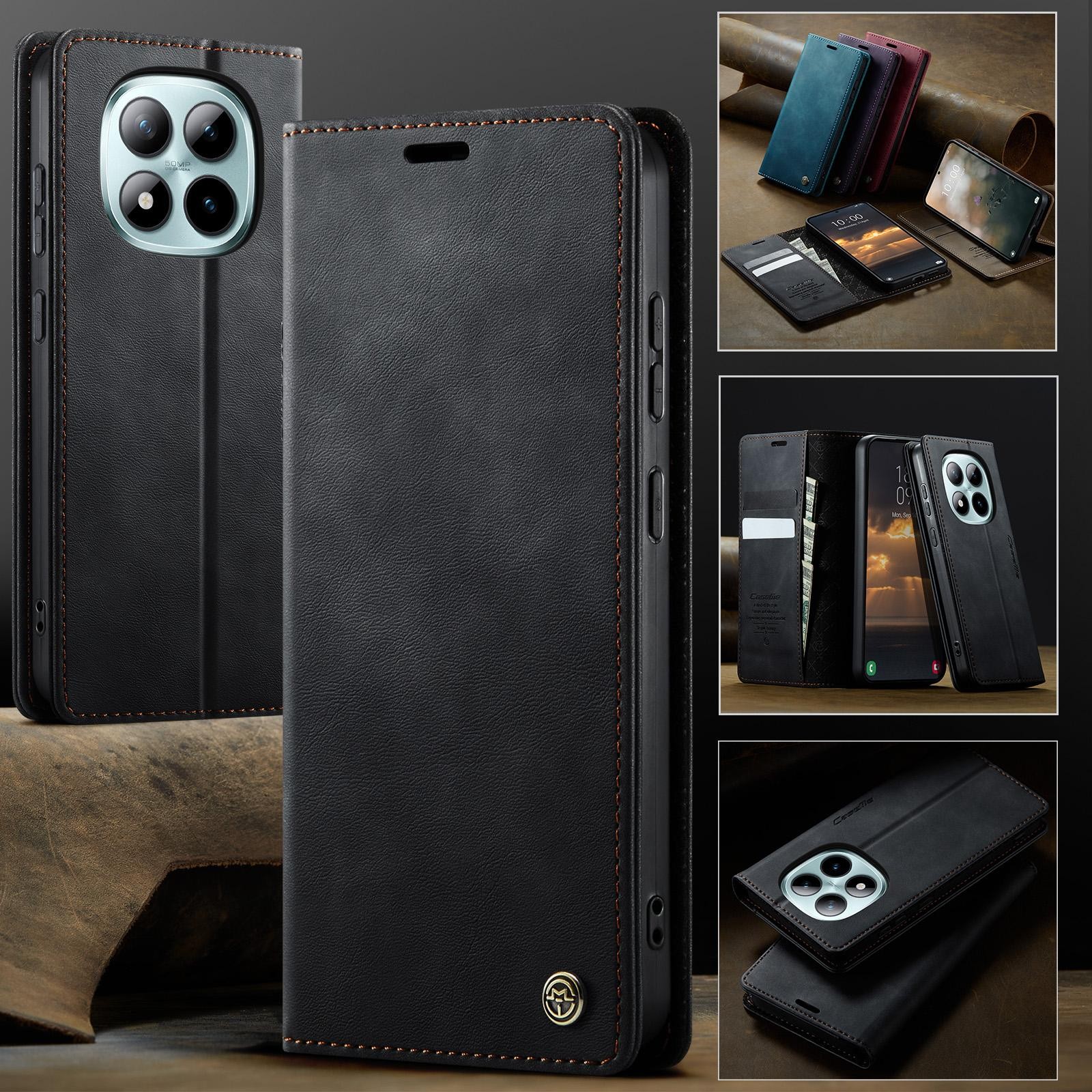 CaseMe 033 Xiaomi Redmi Note 15 Pro Plus 5G/Poco M8 Pro 5G RFID Retro Θήκη Βιβλίο Δερμάτινη - Black