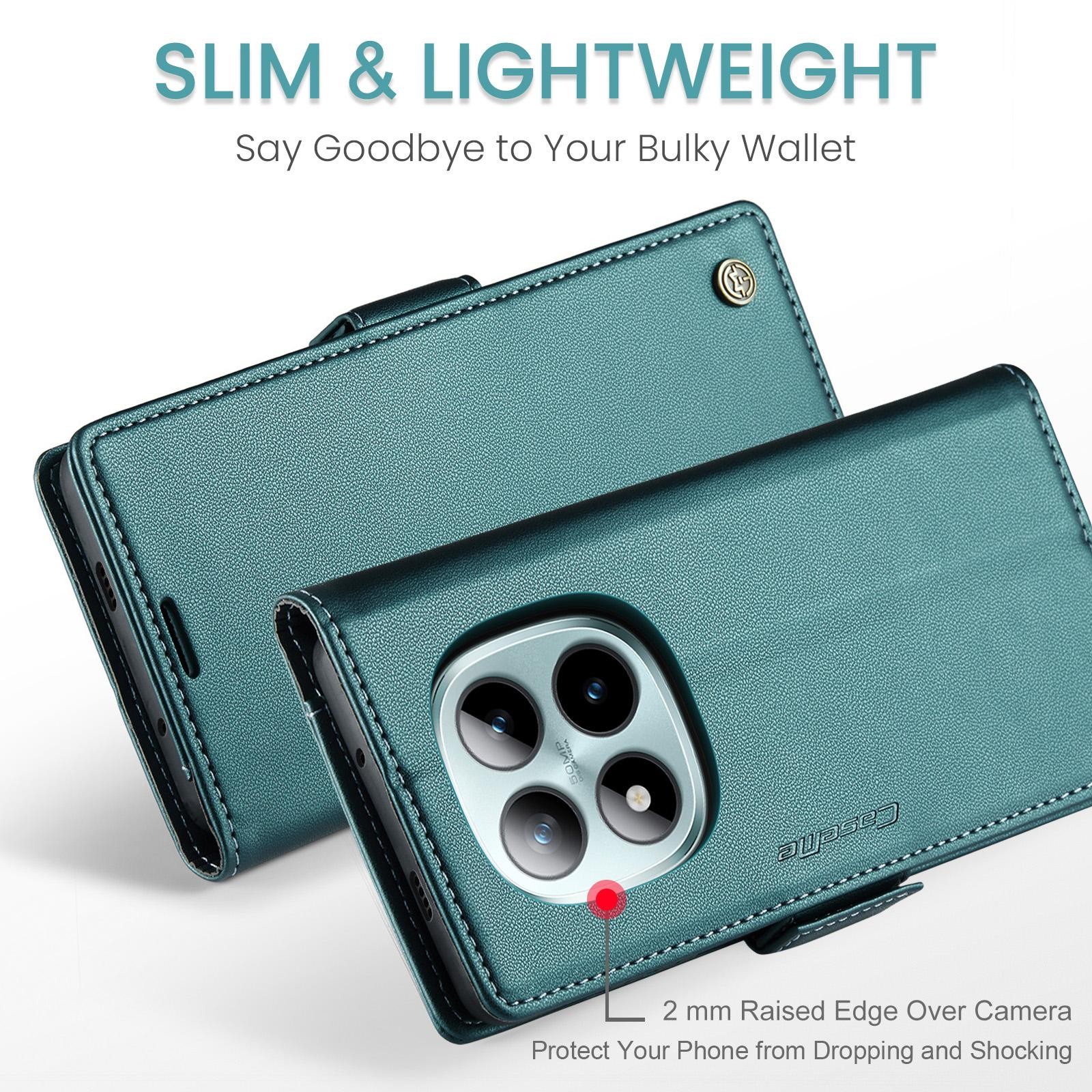 CaseMe 023 Xiaomi Redmi Note 15 Pro+ 5G RFID Θήκη Πορτοφόλι Δερμάτινη - Green