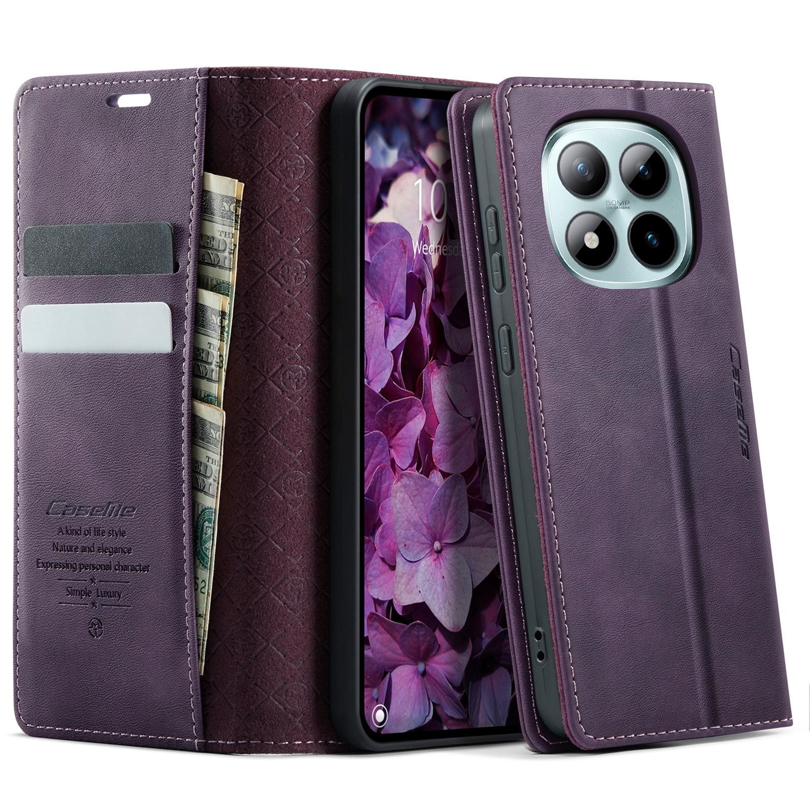 CaseMe 033 Xiaomi Redmi Note 15 Pro+ 5G RFID Retro Θήκη Βιβλίο Δερμάτινη – Purple
