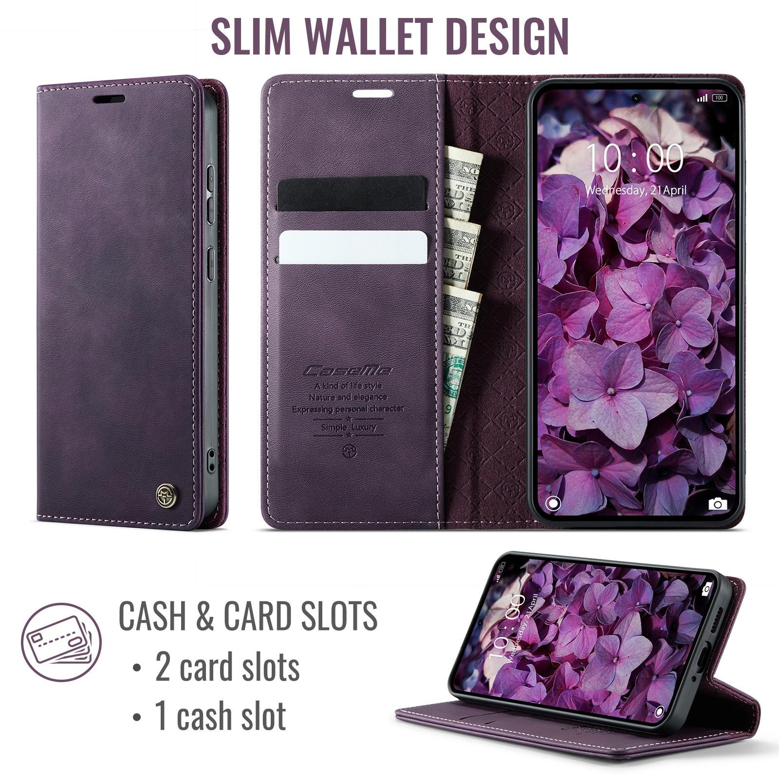 CaseMe 033 Xiaomi Redmi Note 15 Pro+ 5G RFID Retro Θήκη Βιβλίο Δερμάτινη – Purple