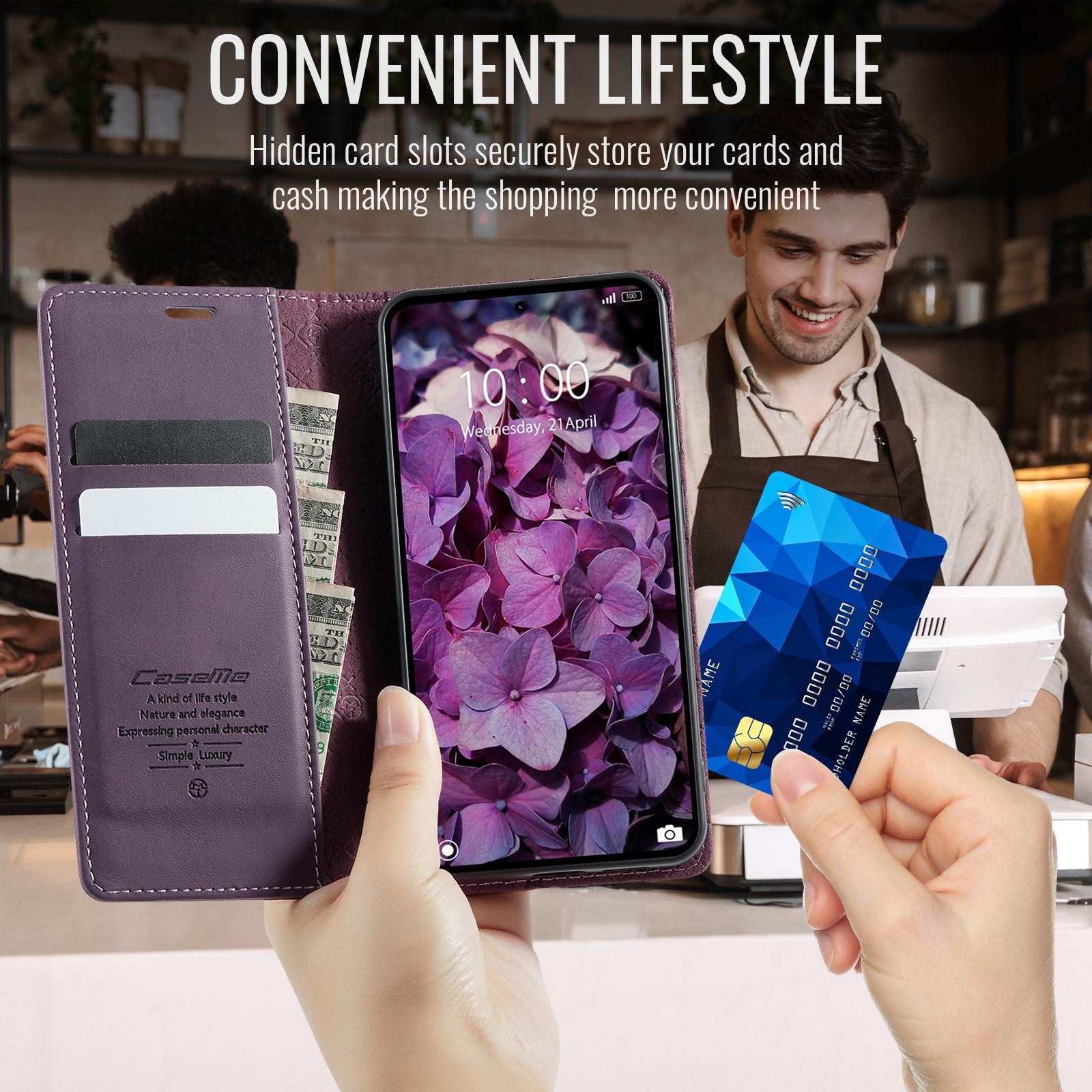 CaseMe 033 Xiaomi Redmi Note 15 Pro+ 5G RFID Retro Θήκη Βιβλίο Δερμάτινη – Purple