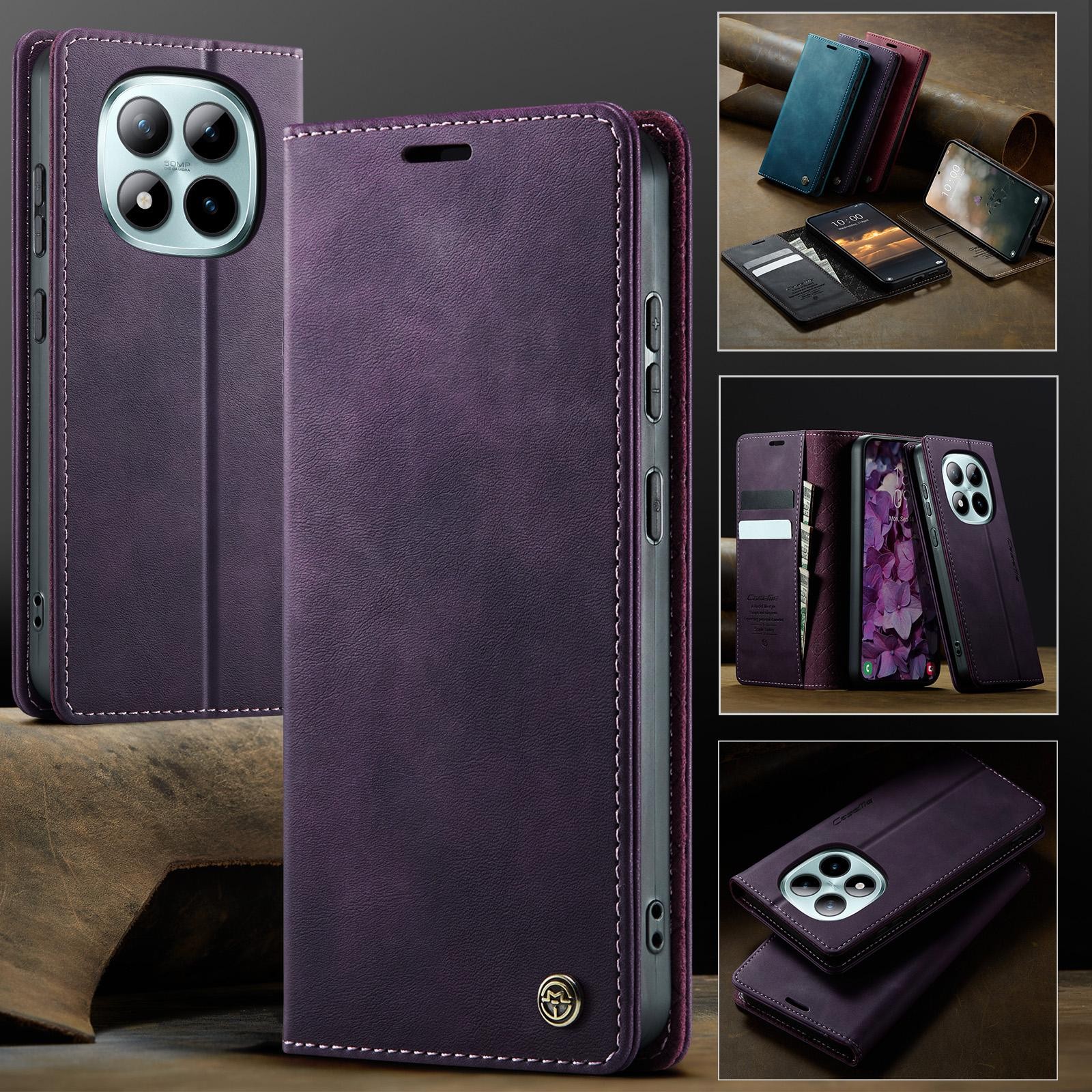 CaseMe 033 Xiaomi Redmi Note 15 Pro+ 5G RFID Retro Θήκη Βιβλίο Δερμάτινη – Purple