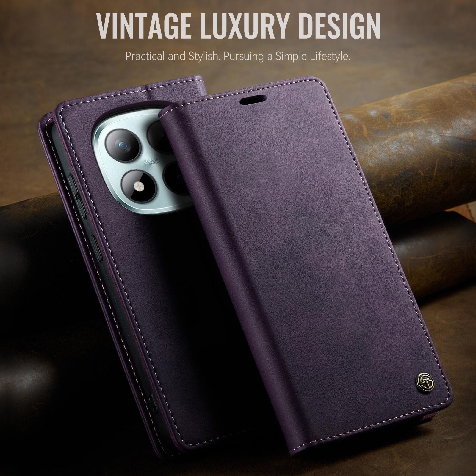 CaseMe 033 Xiaomi Redmi Note 15 Pro+ 5G RFID Retro Θήκη Βιβλίο Δερμάτινη – Purple