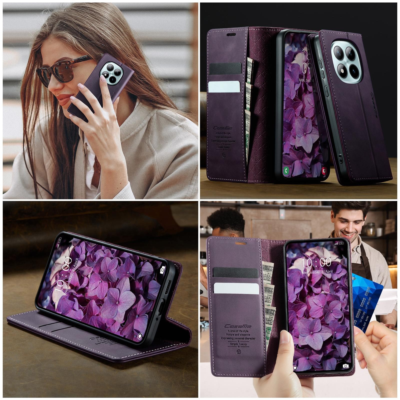 CaseMe 033 Xiaomi Redmi Note 15 Pro+ 5G RFID Retro Θήκη Βιβλίο Δερμάτινη – Purple