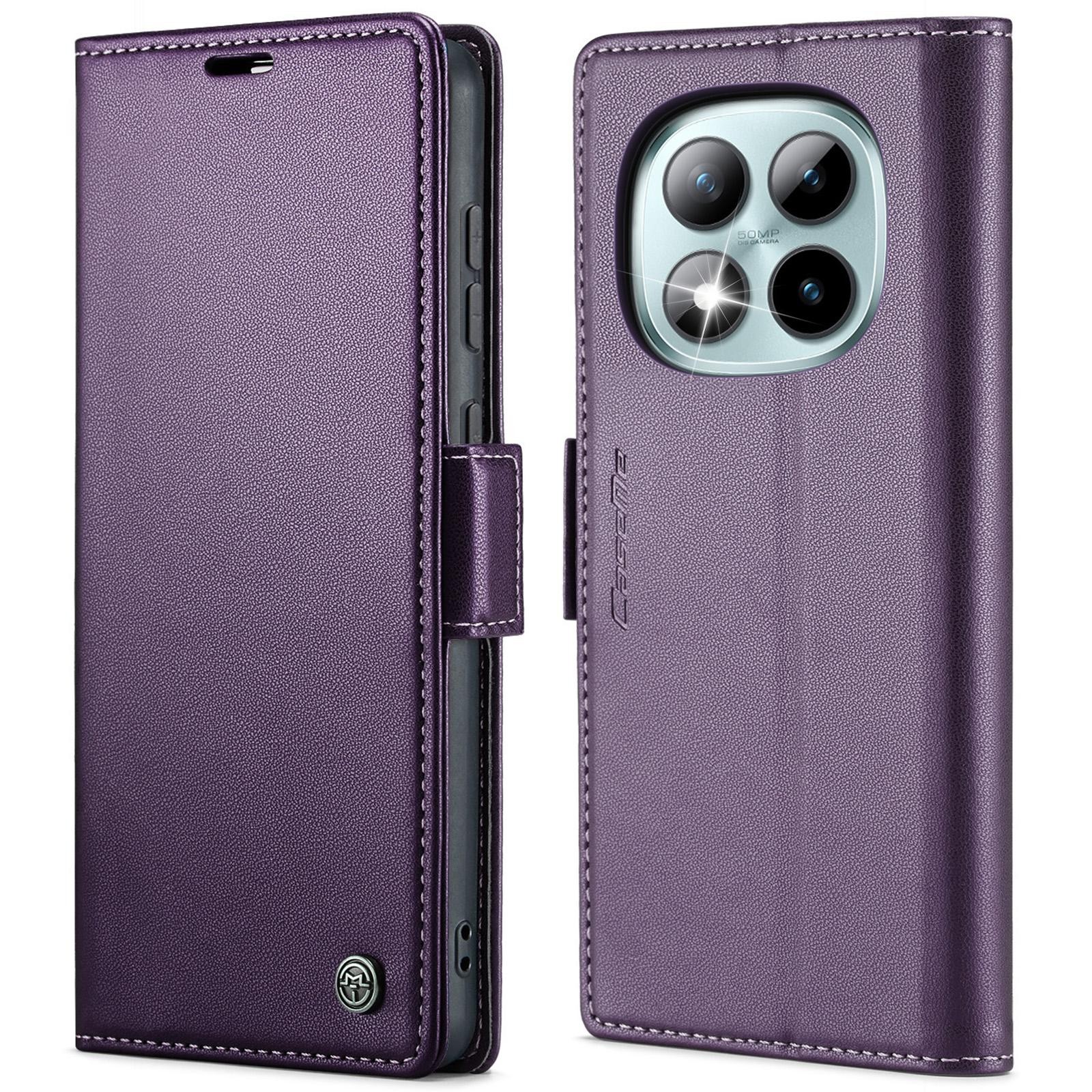CaseMe 023 Xiaomi Redmi Note 15 Pro+ 5G RFID Θήκη Πορτοφόλι Δερμάτινη - Purple
