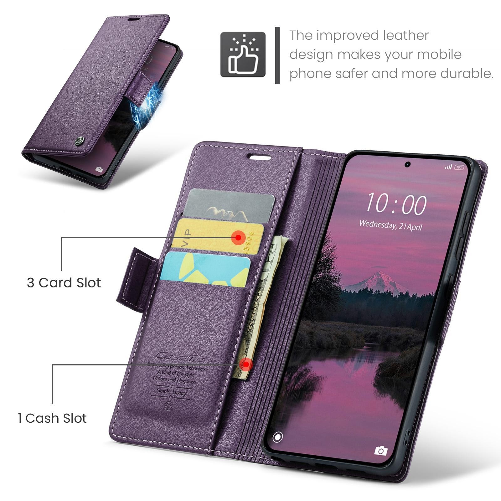 CaseMe 023 Xiaomi Redmi Note 15 Pro+ 5G RFID Θήκη Πορτοφόλι Δερμάτινη - Purple