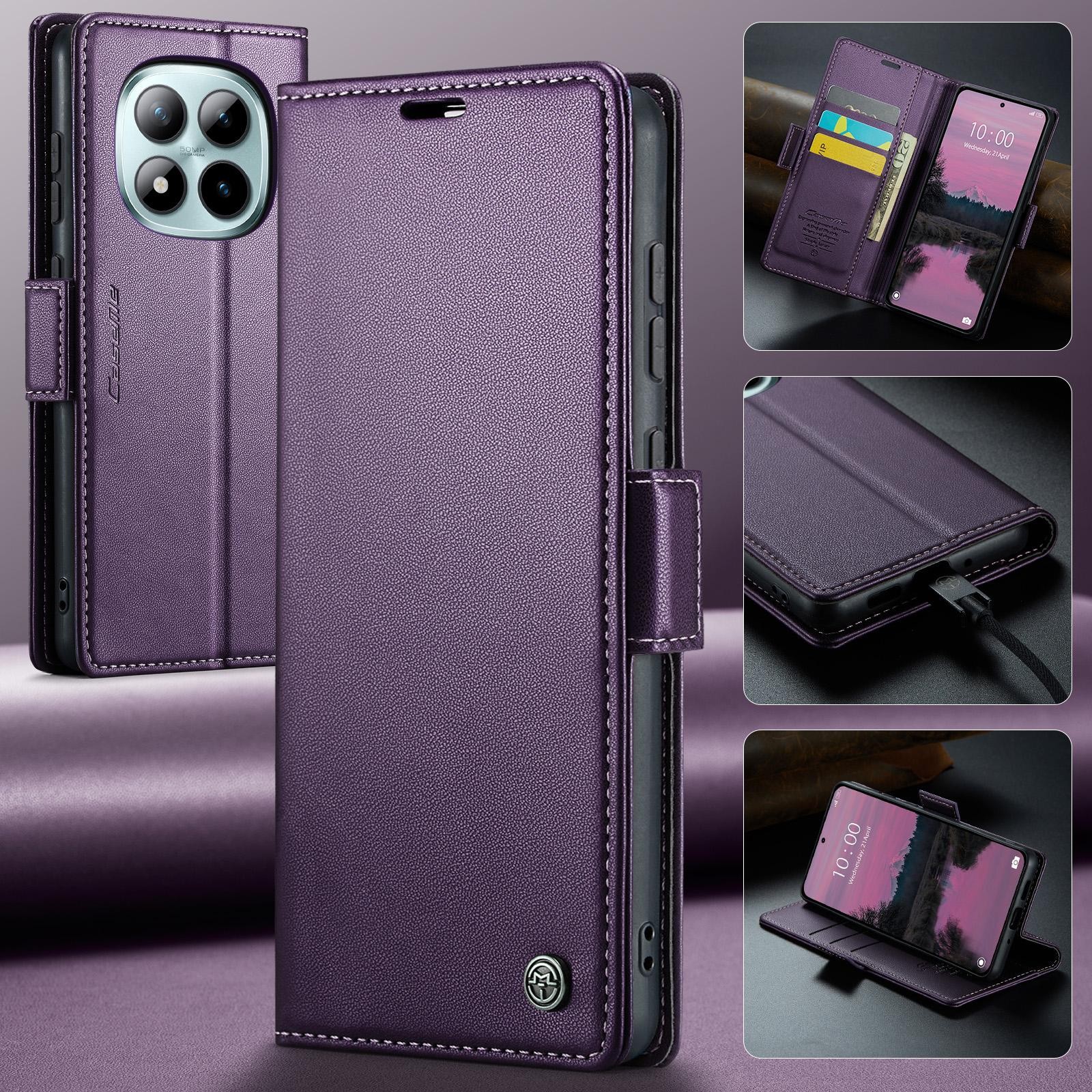 CaseMe 023 Xiaomi Redmi Note 15 Pro+ 5G RFID Θήκη Πορτοφόλι Δερμάτινη - Purple
