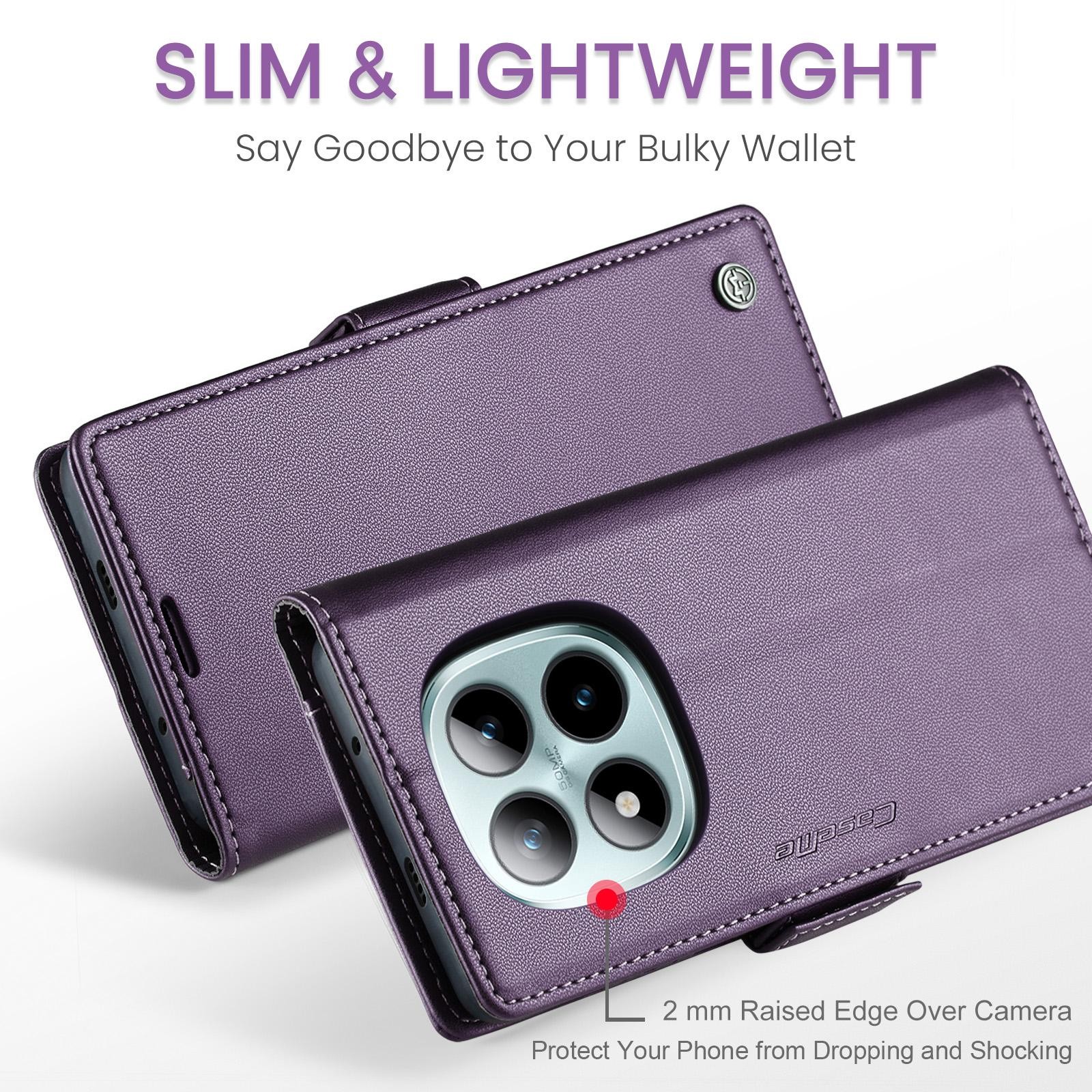 CaseMe 023 Xiaomi Redmi Note 15 Pro+ 5G RFID Θήκη Πορτοφόλι Δερμάτινη - Purple