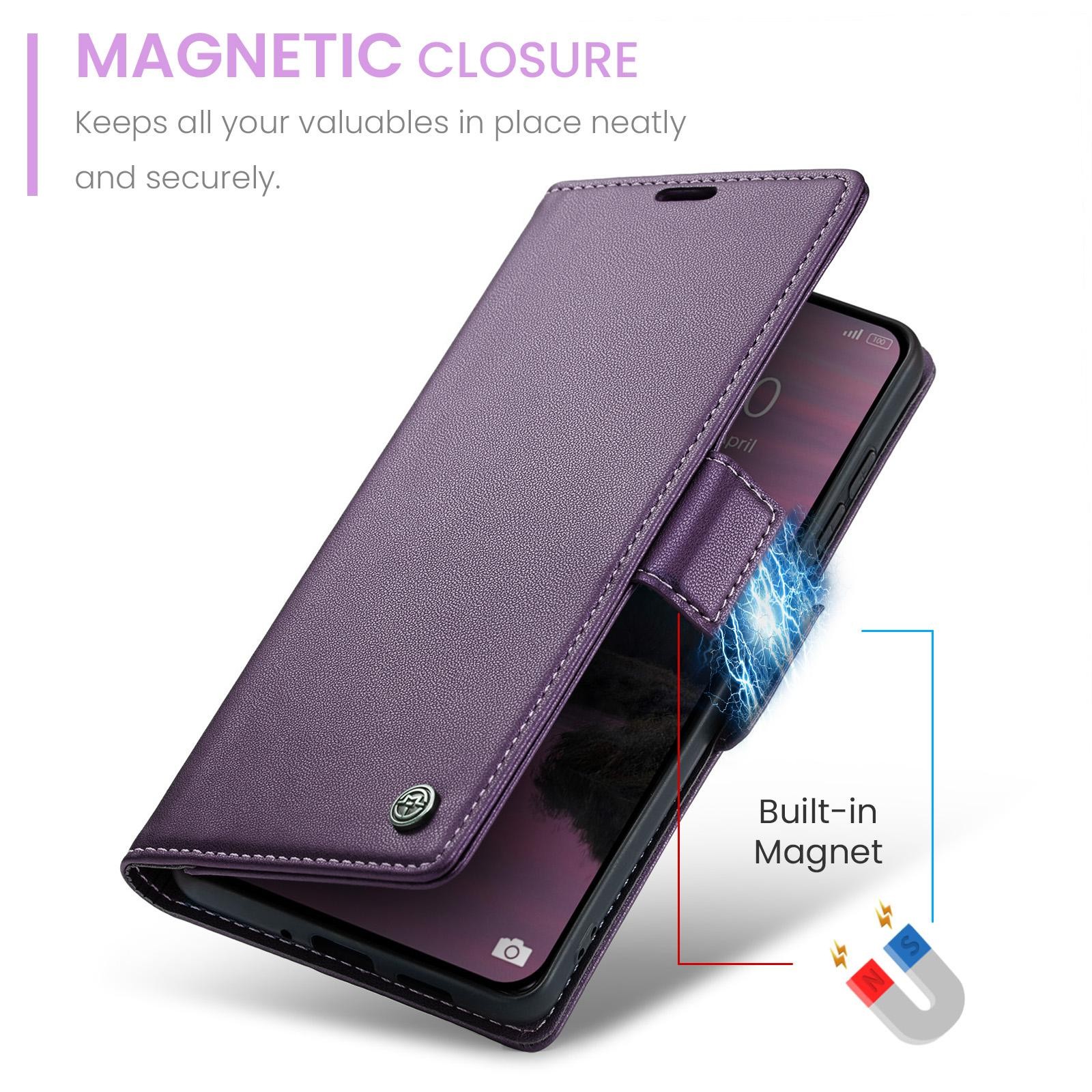 CaseMe 023 Xiaomi Redmi Note 15 Pro+ 5G RFID Θήκη Πορτοφόλι Δερμάτινη - Purple
