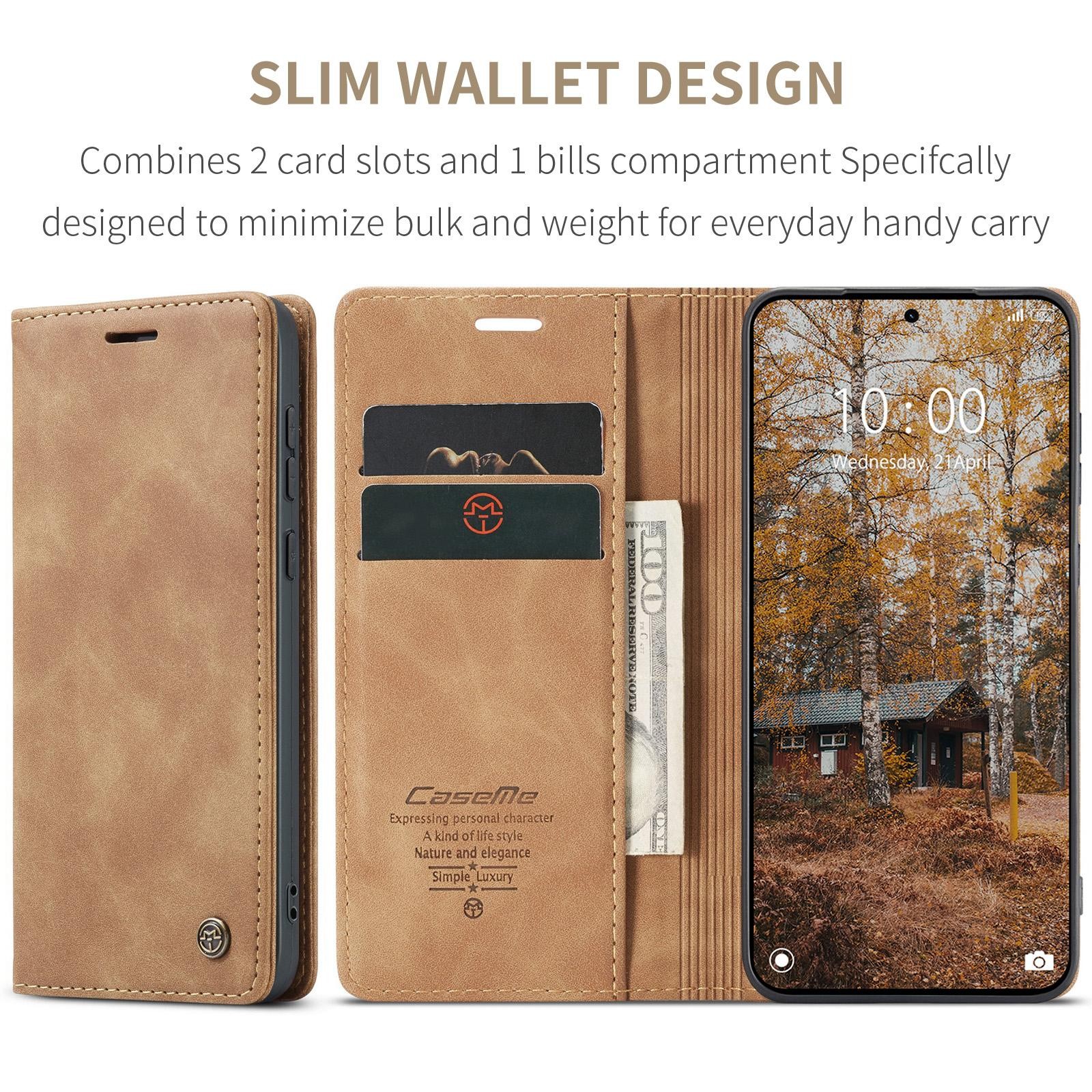CaseMe 013 Xiaomi Redmi Note 15 Pro+ 5G Retro Leather Θήκη Βιβλίο - Brown