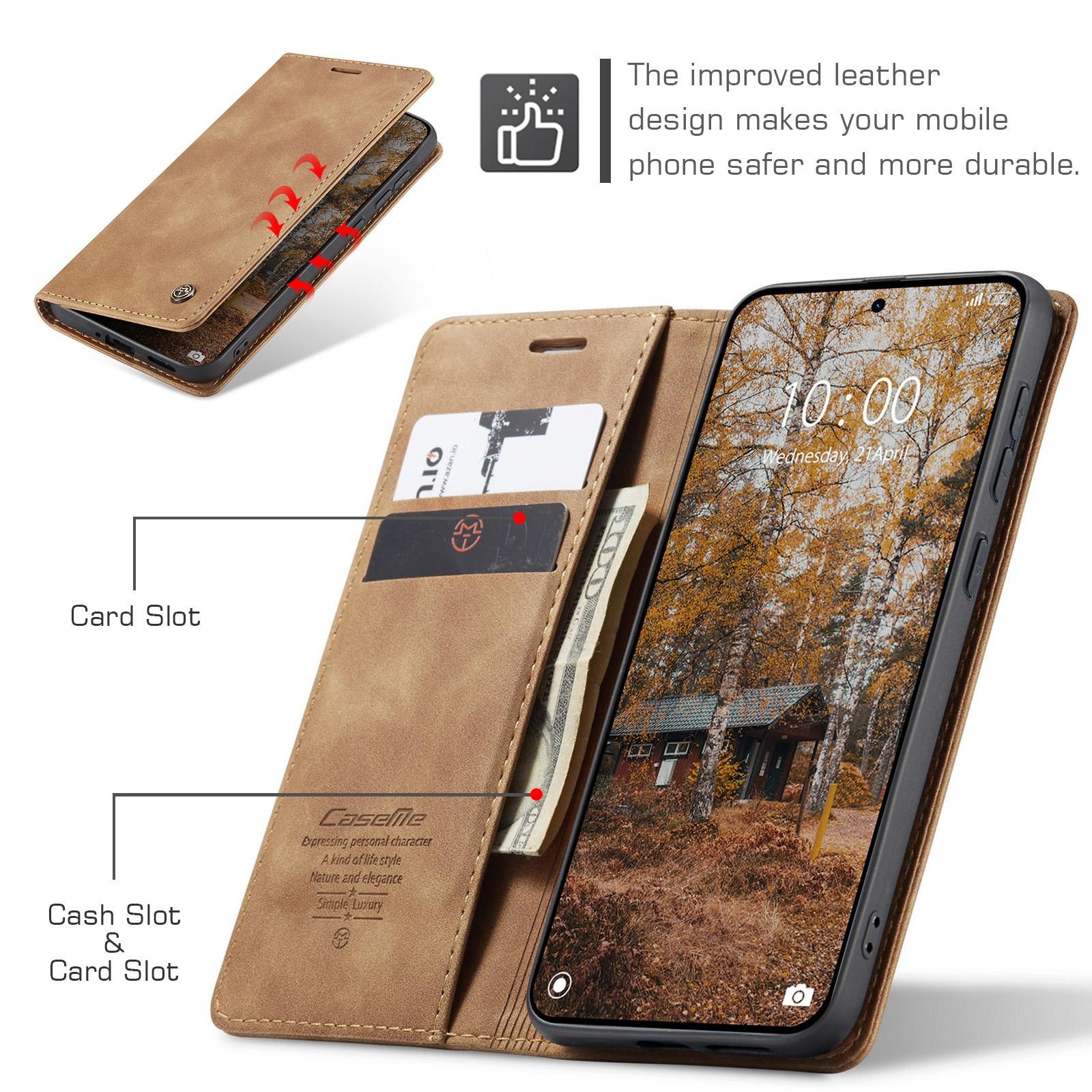 CaseMe 013 Xiaomi Redmi Note 15 Pro+ 5G Retro Leather Θήκη Βιβλίο - Brown