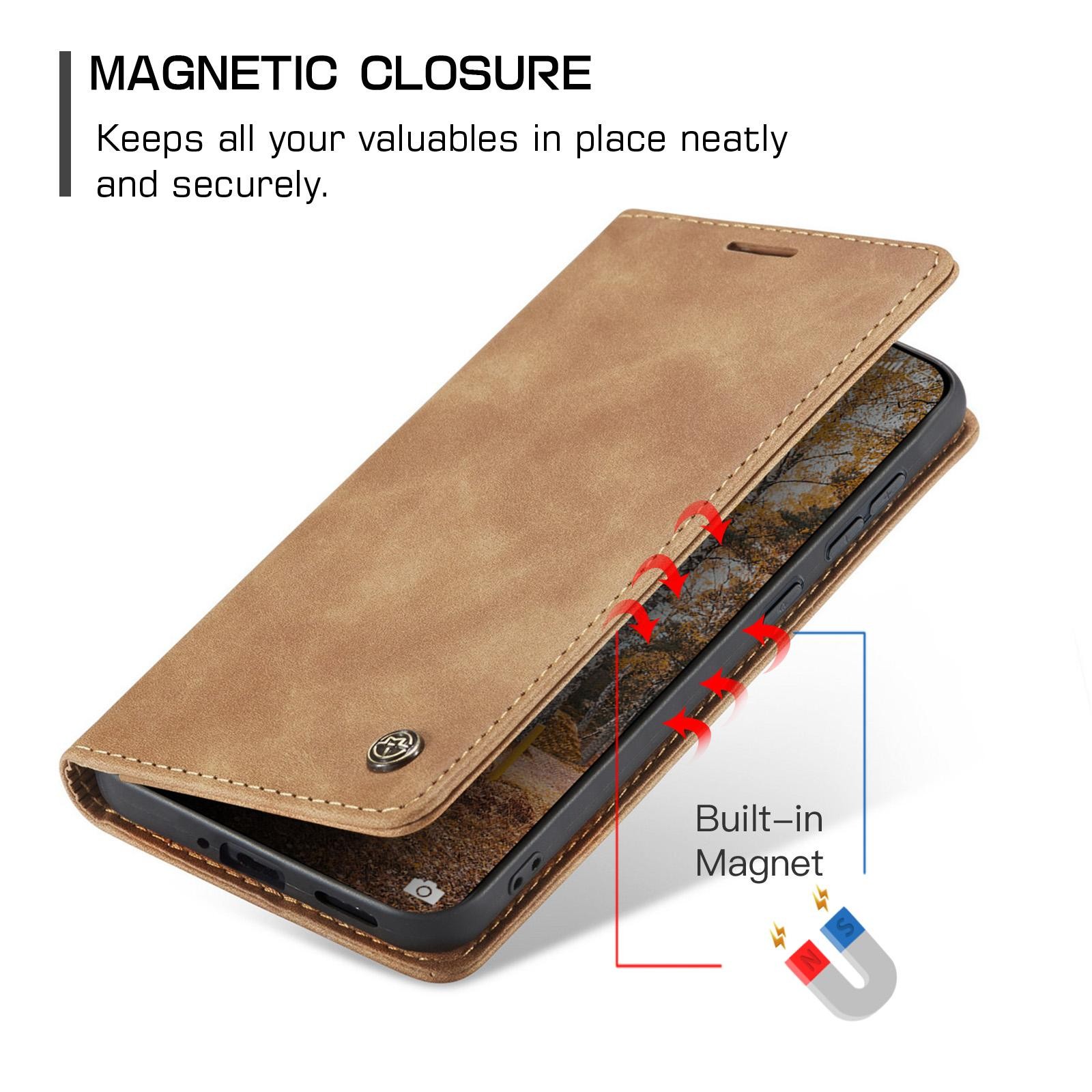 CaseMe 013 Xiaomi Redmi Note 15 Pro+ 5G Retro Leather Θήκη Βιβλίο - Brown