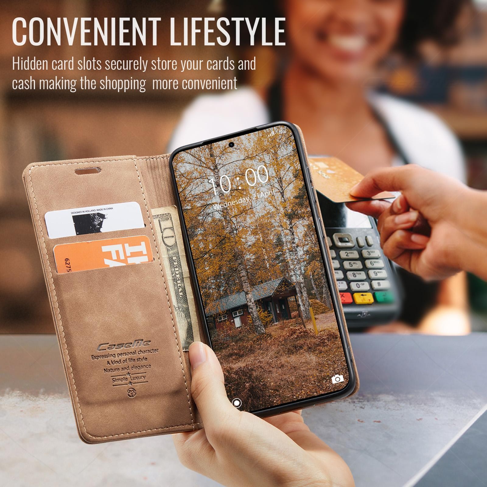 CaseMe 013 Xiaomi Redmi Note 15 Pro+ 5G Retro Leather Θήκη Βιβλίο - Brown