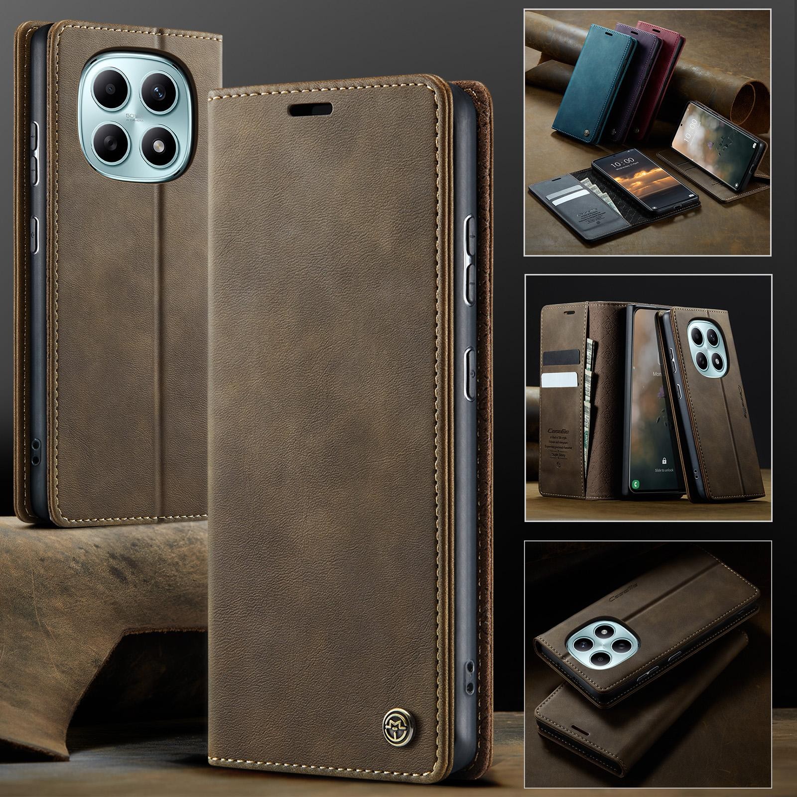 CaseMe 033 Xiaomi Redmi Note 15 4G / 5G/Poco M8 5G RFID Retro Θήκη Βιβλίο Δερμάτινη - Coffee