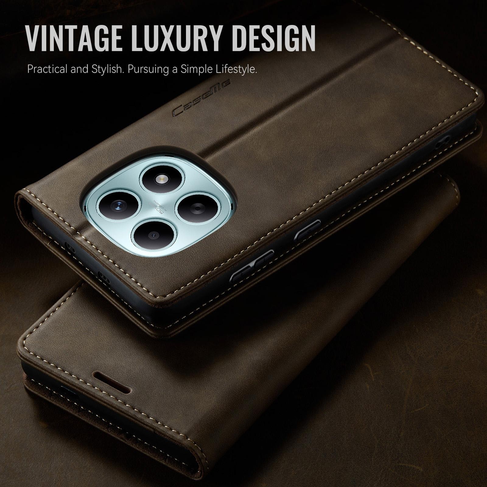 CaseMe 033 Xiaomi Redmi Note 15 4G / 5G/Poco M8 5G RFID Retro Θήκη Βιβλίο Δερμάτινη - Coffee