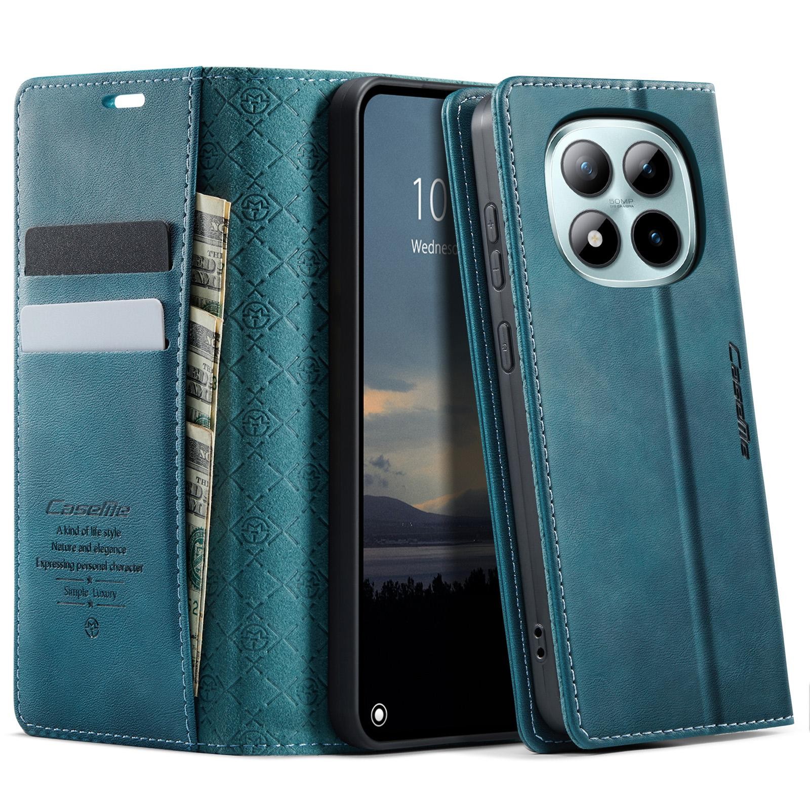 CaseMe 033 Xiaomi Redmi Note 15 Pro+ 5G RFID Retro Θήκη Βιβλίο Δερμάτινη - Green