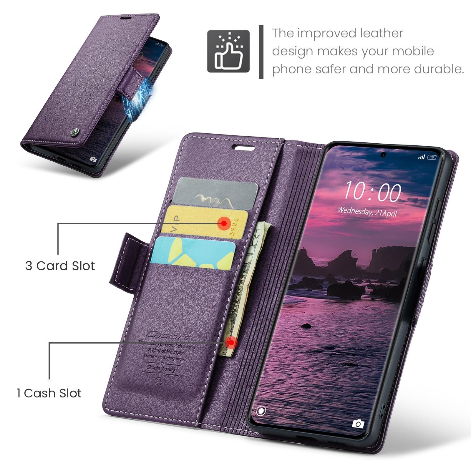CaseMe 023 Xiaomi Redmi Note 15 4G / 5G RFID Θήκη Πορτοφόλι Δερμάτινη - Purple