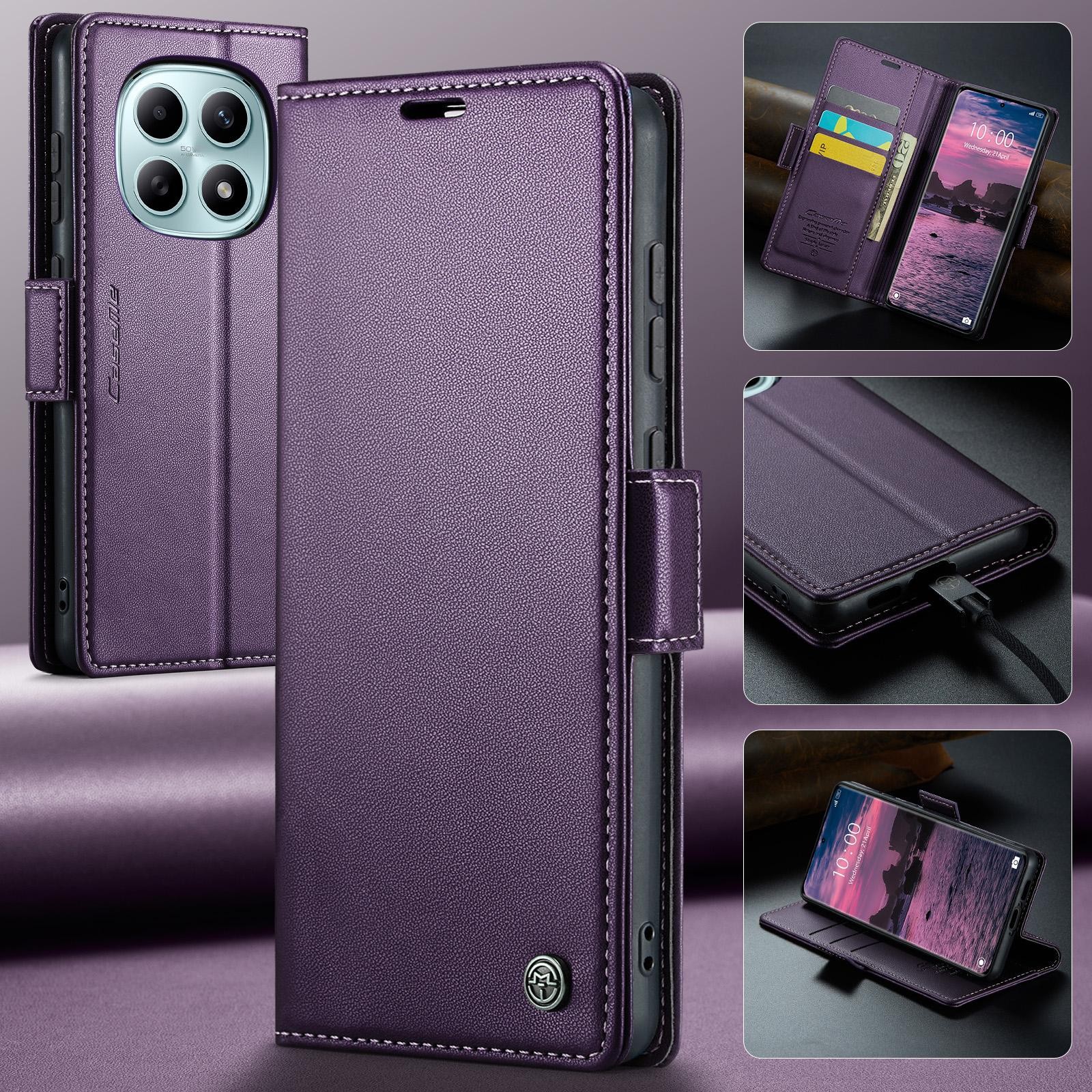 CaseMe 023 Xiaomi Redmi Note 15 4G / 5G RFID Θήκη Πορτοφόλι Δερμάτινη - Purple