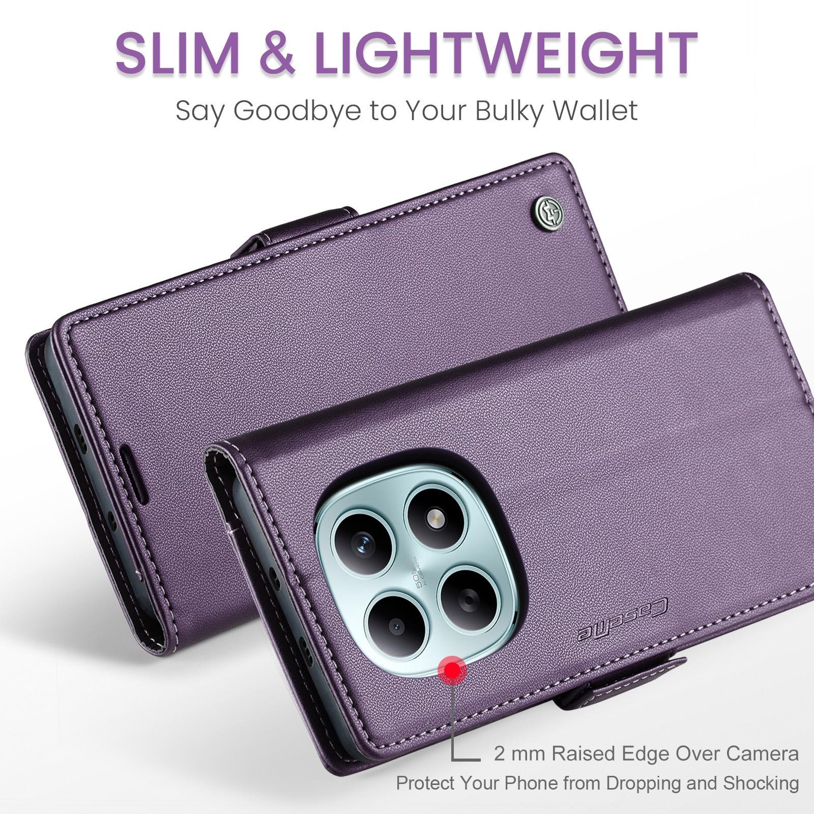 CaseMe 023 Xiaomi Redmi Note 15 4G / 5G RFID Θήκη Πορτοφόλι Δερμάτινη - Purple