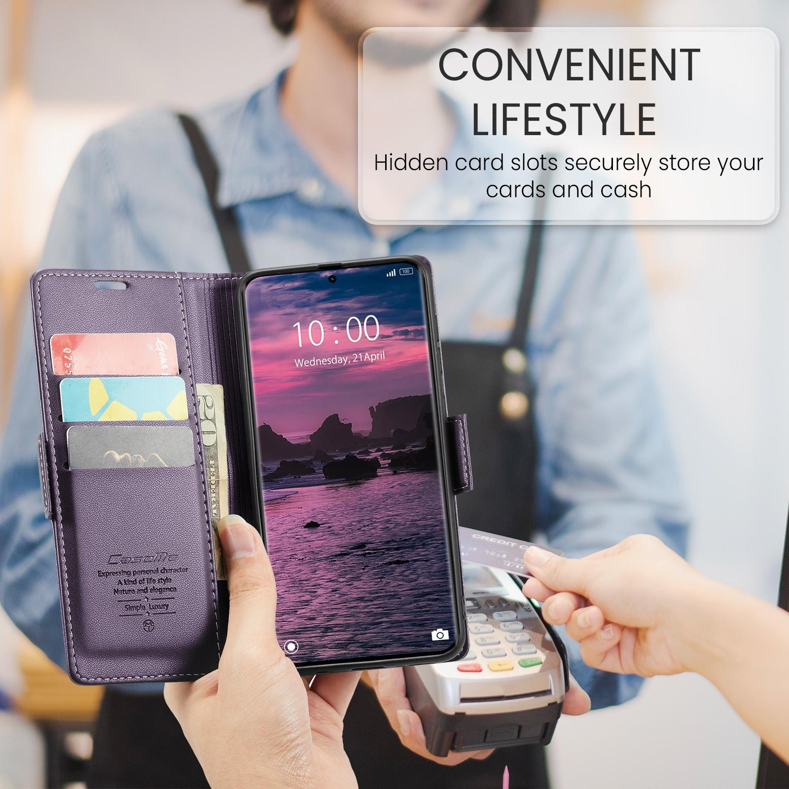 CaseMe 023 Xiaomi Redmi Note 15 4G / 5G RFID Θήκη Πορτοφόλι Δερμάτινη - Purple