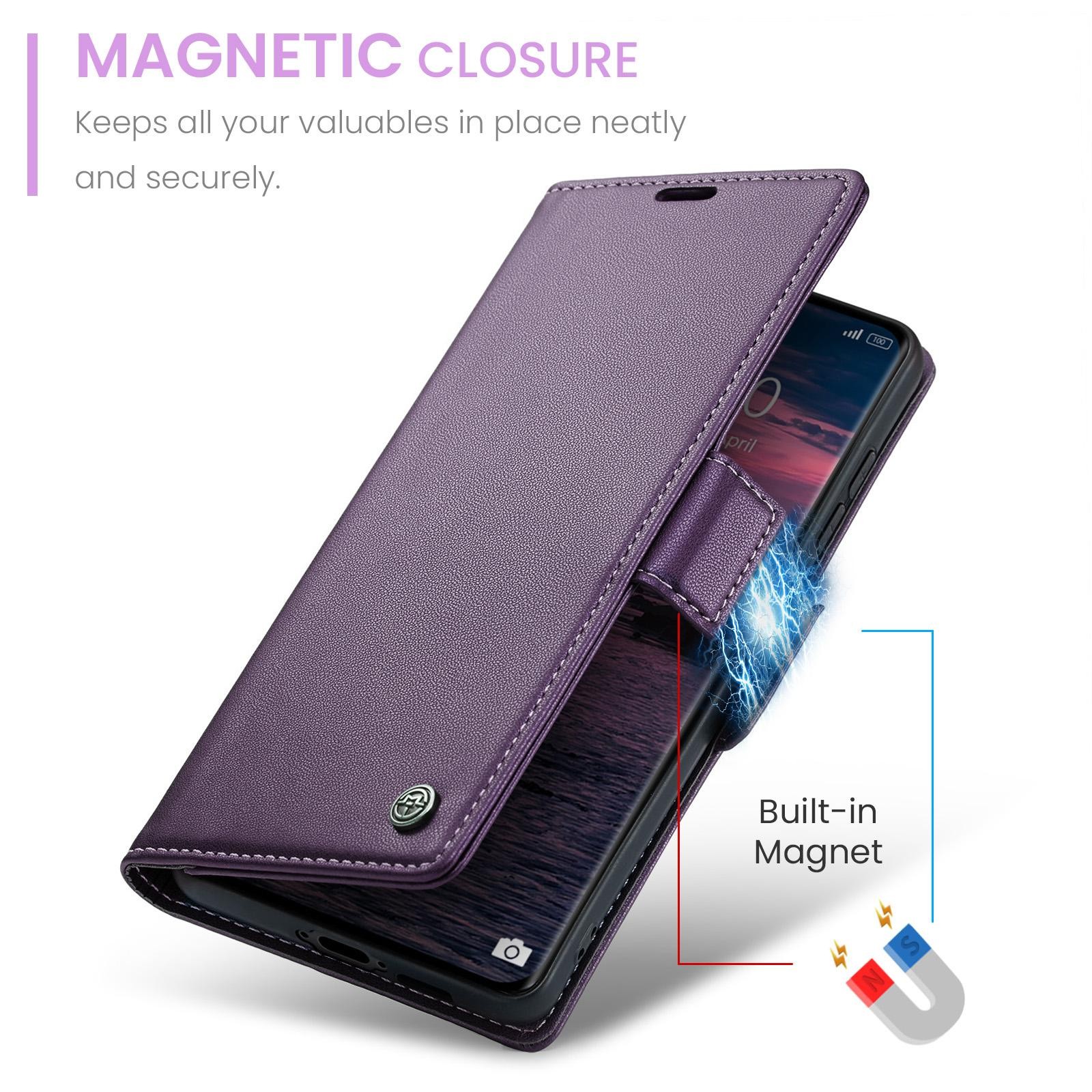 CaseMe 023 Xiaomi Redmi Note 15 4G / 5G RFID Θήκη Πορτοφόλι Δερμάτινη - Purple