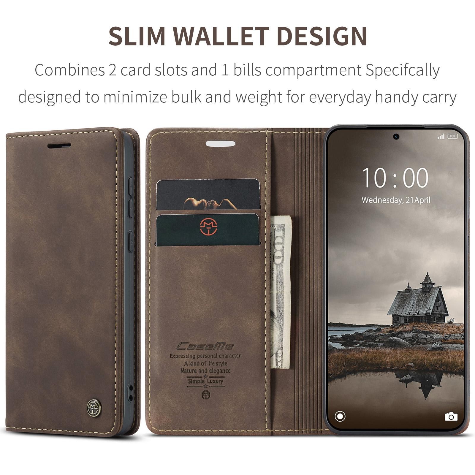 CaseMe 013 Xiaomi Redmi Note 15 Pro 4G Retro Leather Θήκη Βιβλίο - Brown