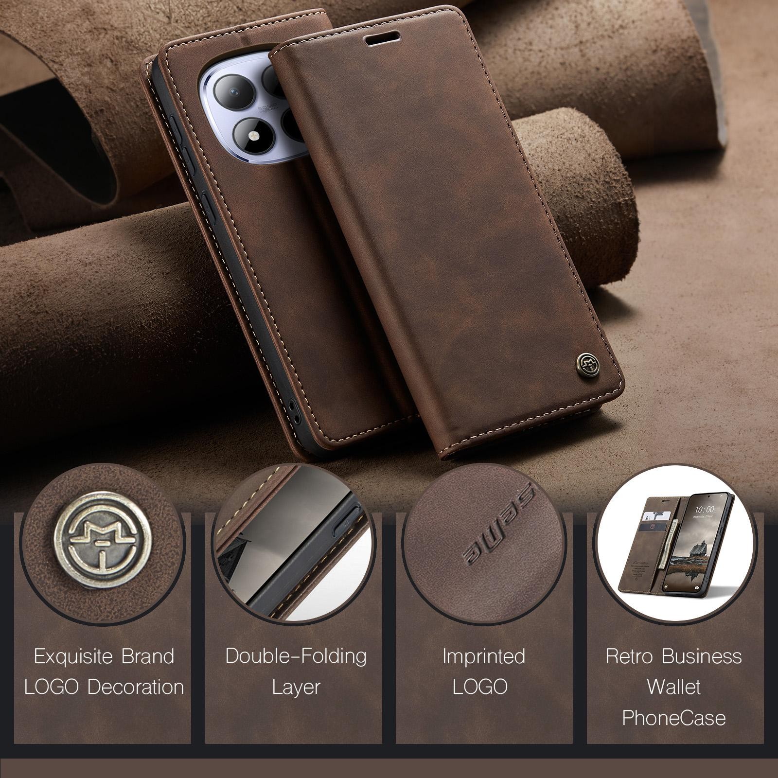 CaseMe 013 Xiaomi Redmi Note 15 Pro 4G Retro Leather Θήκη Βιβλίο - Brown