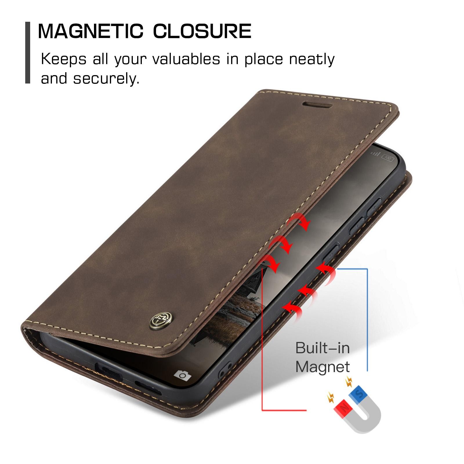 CaseMe 013 Xiaomi Redmi Note 15 Pro 4G Retro Leather Θήκη Βιβλίο - Brown