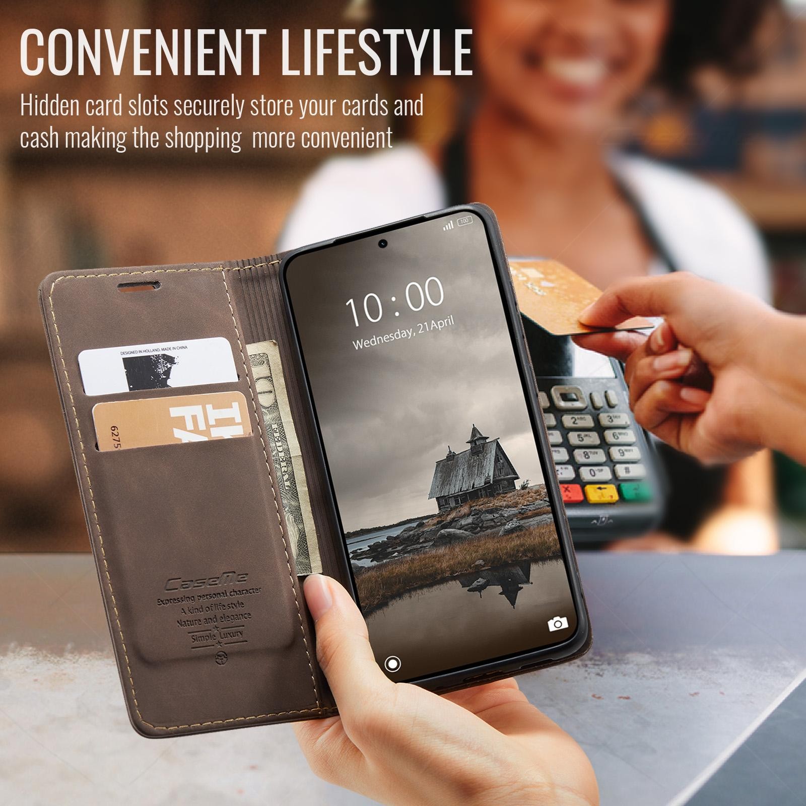CaseMe 013 Xiaomi Redmi Note 15 Pro 4G Retro Leather Θήκη Βιβλίο - Brown