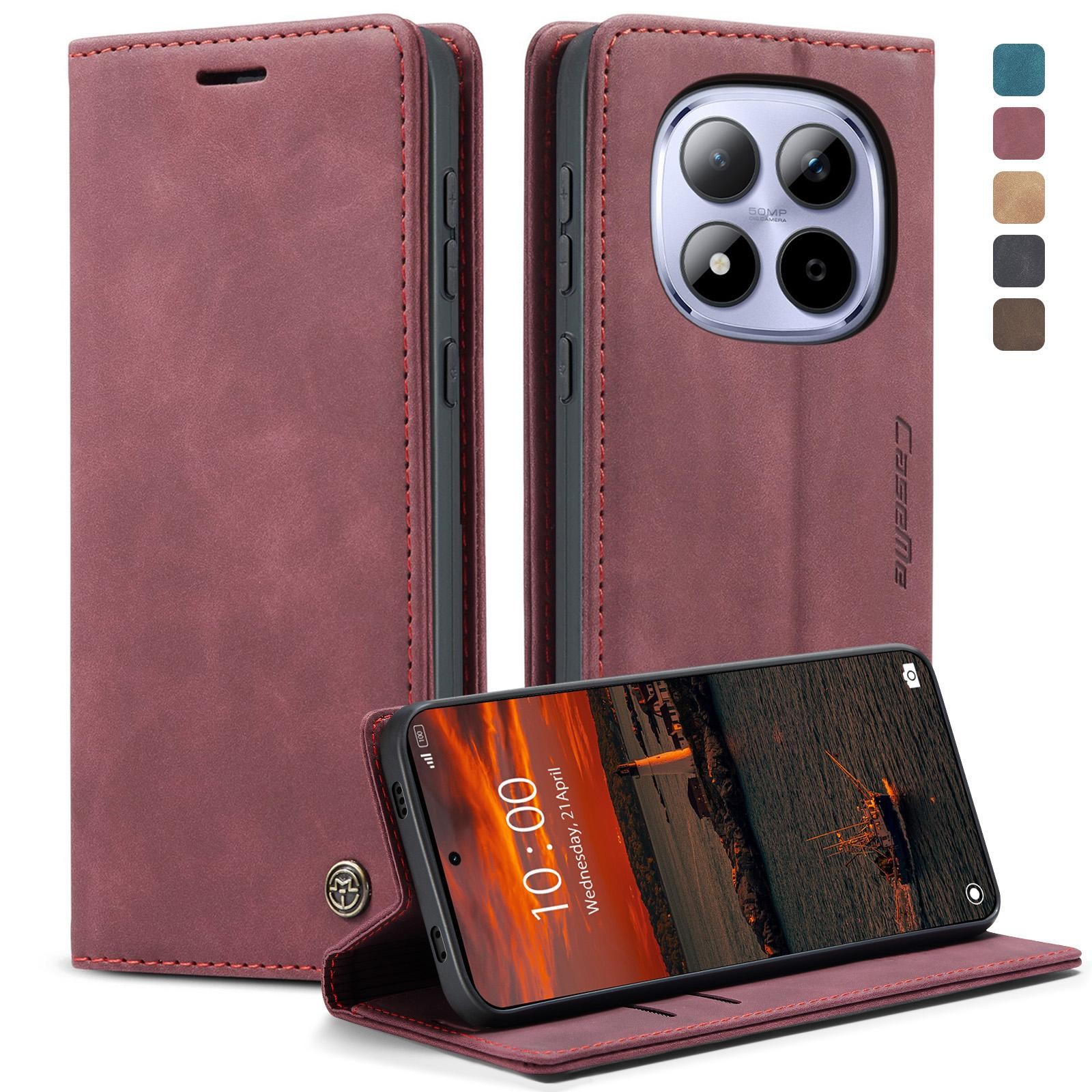 CaseMe 013 Xiaomi Redmi Note 15 Pro 4G Retro Leather Θήκη Βιβλίο - Red