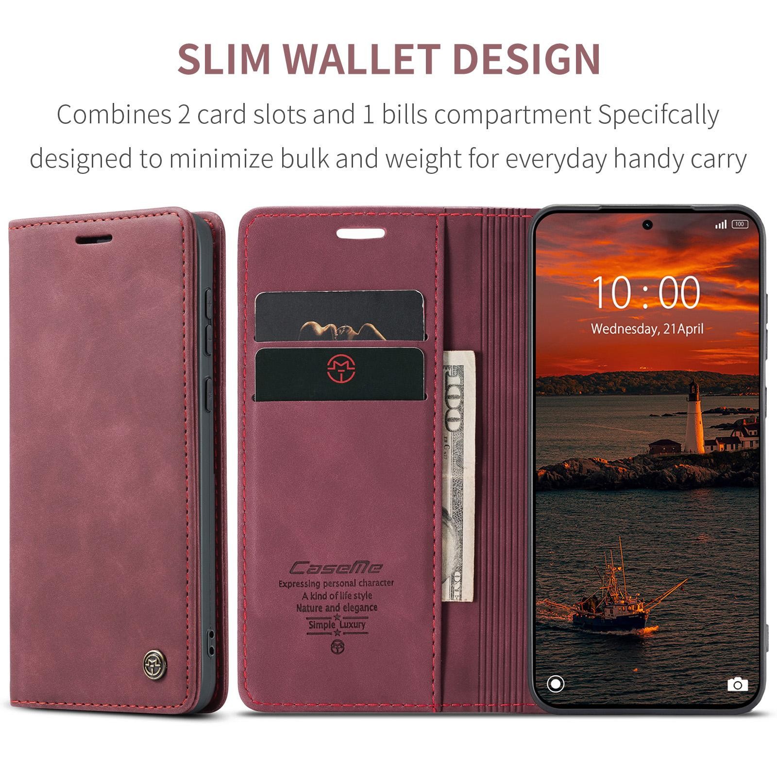 CaseMe 013 Xiaomi Redmi Note 15 Pro 4G Retro Leather Θήκη Βιβλίο - Red