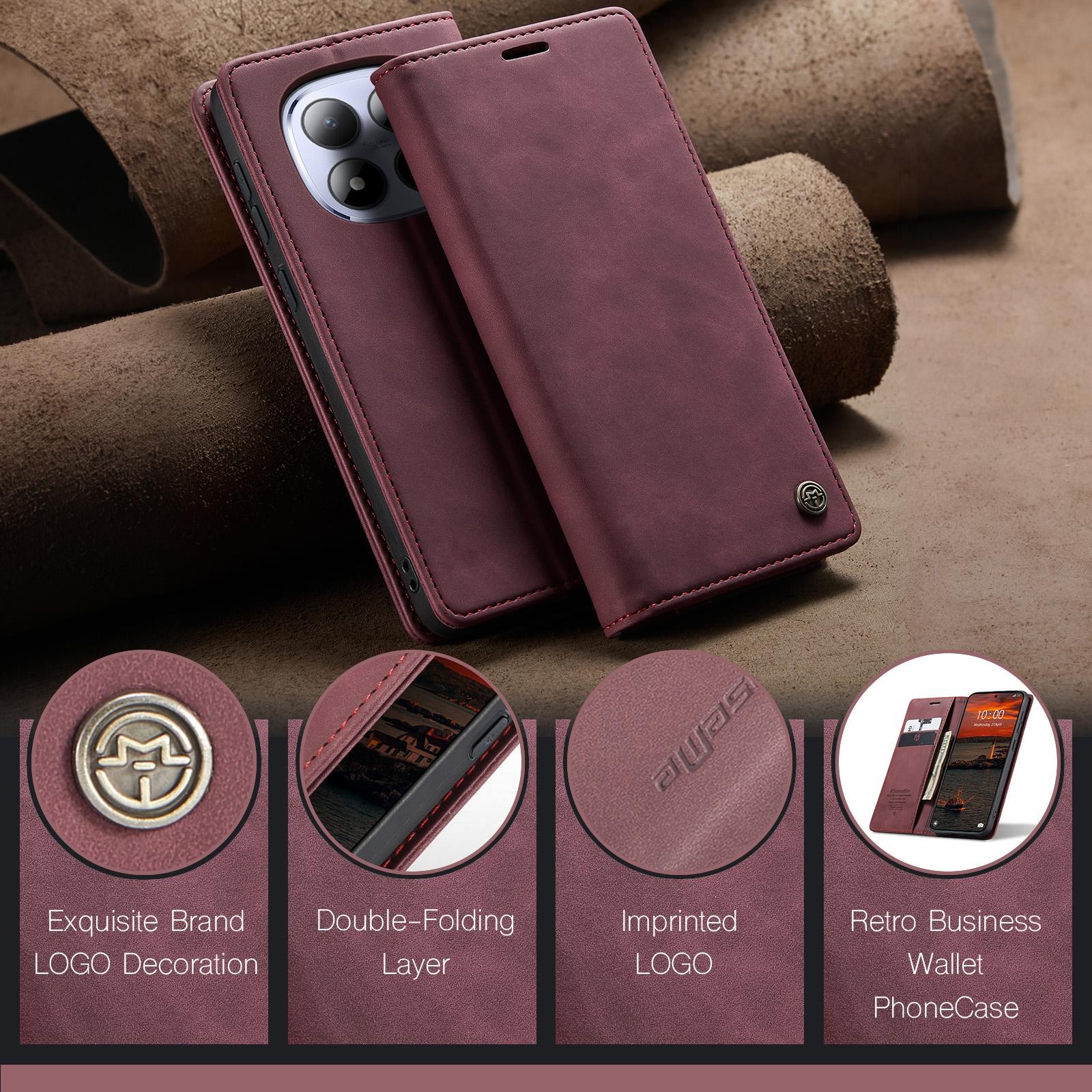 CaseMe 013 Xiaomi Redmi Note 15 Pro 4G Retro Leather Θήκη Βιβλίο - Red