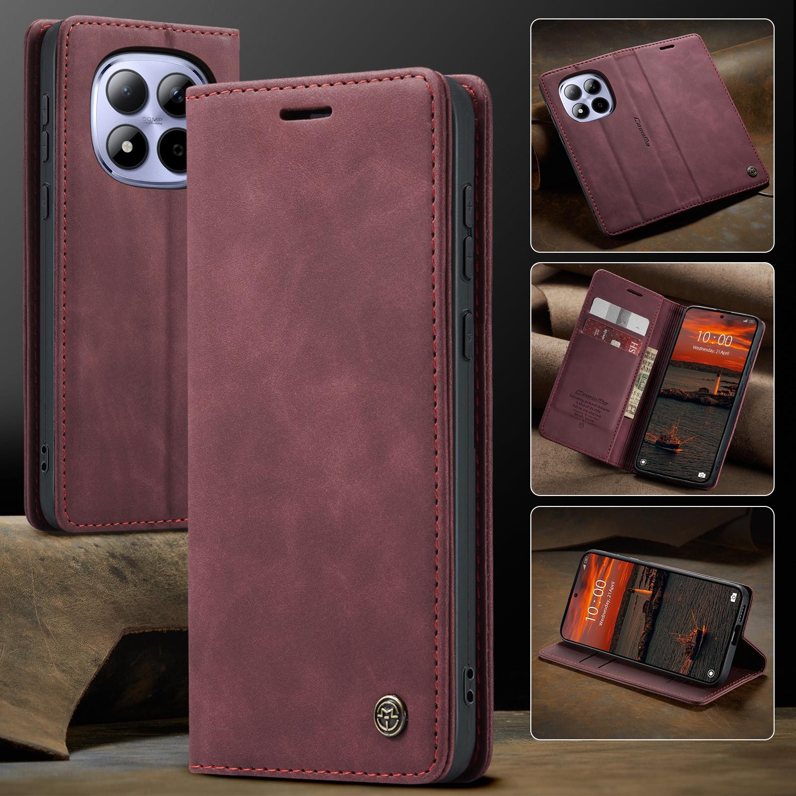 CaseMe 013 Xiaomi Redmi Note 15 Pro 4G Retro Leather Θήκη Βιβλίο - Red