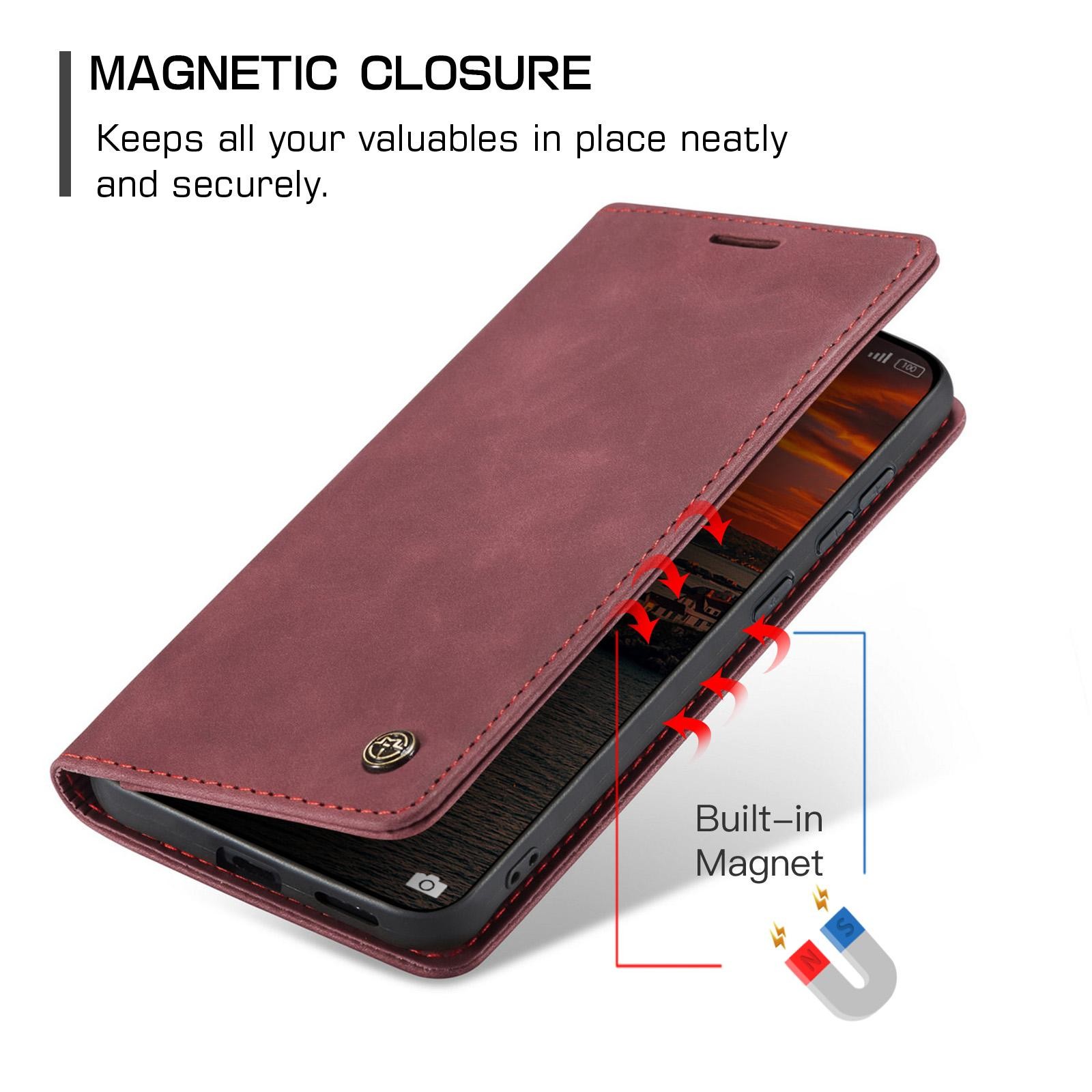 CaseMe 013 Xiaomi Redmi Note 15 Pro 4G Retro Leather Θήκη Βιβλίο - Red