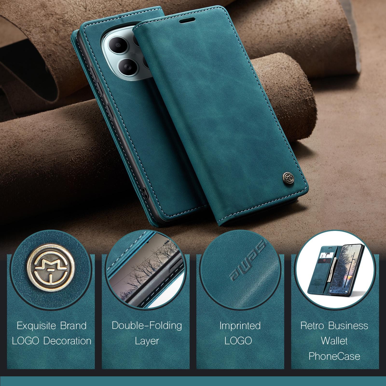Case Me Xiaomi Redmi Note 15 4G / 5G/Poco M8 5G Multifunctional Horizontal Flip Leather Blue-Θήκη Βιβλίο