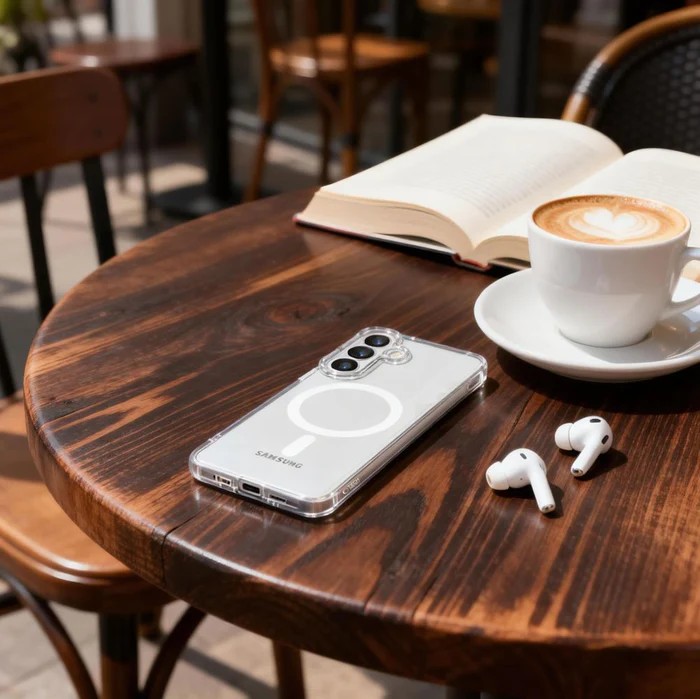 Forcell Samsung Galaxy S26 Plus 5G Magnetic Cover Mag Safe Transparent White-Θήκη Σιλικόνης Λευκό