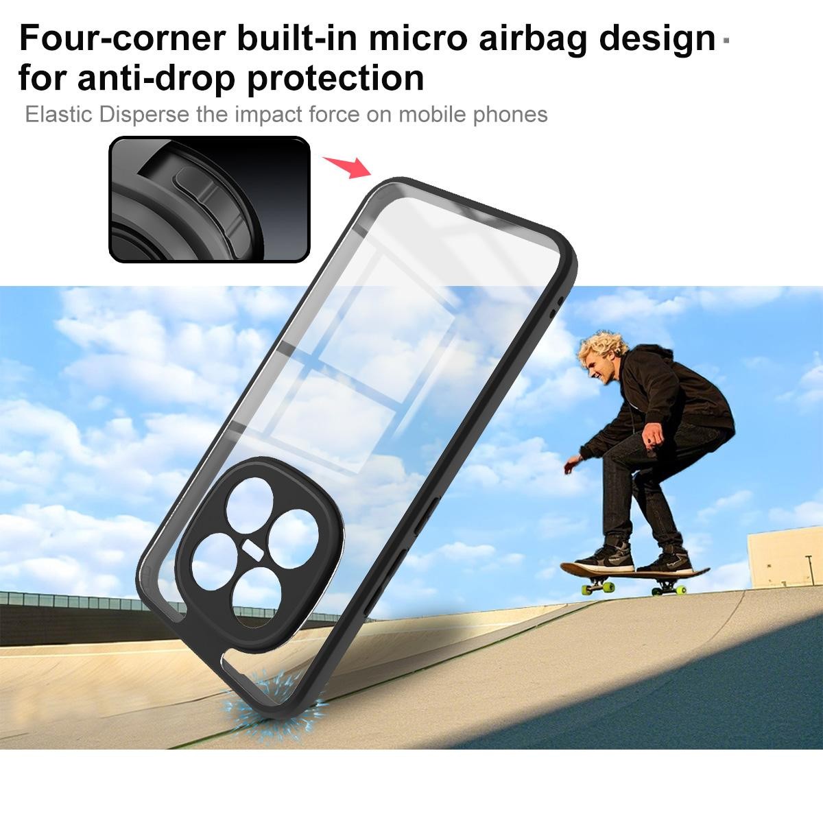 Imak Redmi Note 15 Pro+ 5G UX-9A Series Four-corner Airbag Shockproof Black-Θήκη Σιλικόνης