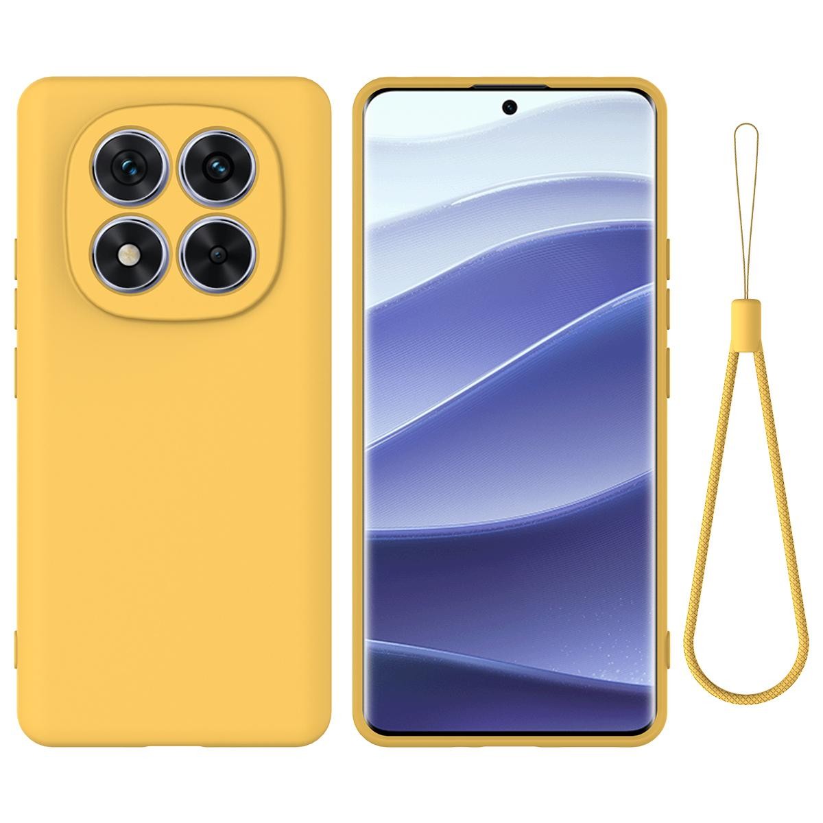 Xiaomi Redmi Note 15 Pro+ 5G / Poco M8 Pro Solid Color Liquid Silicone Dropproof Full Coverage Yellow-Θήκη Σιλικόνης