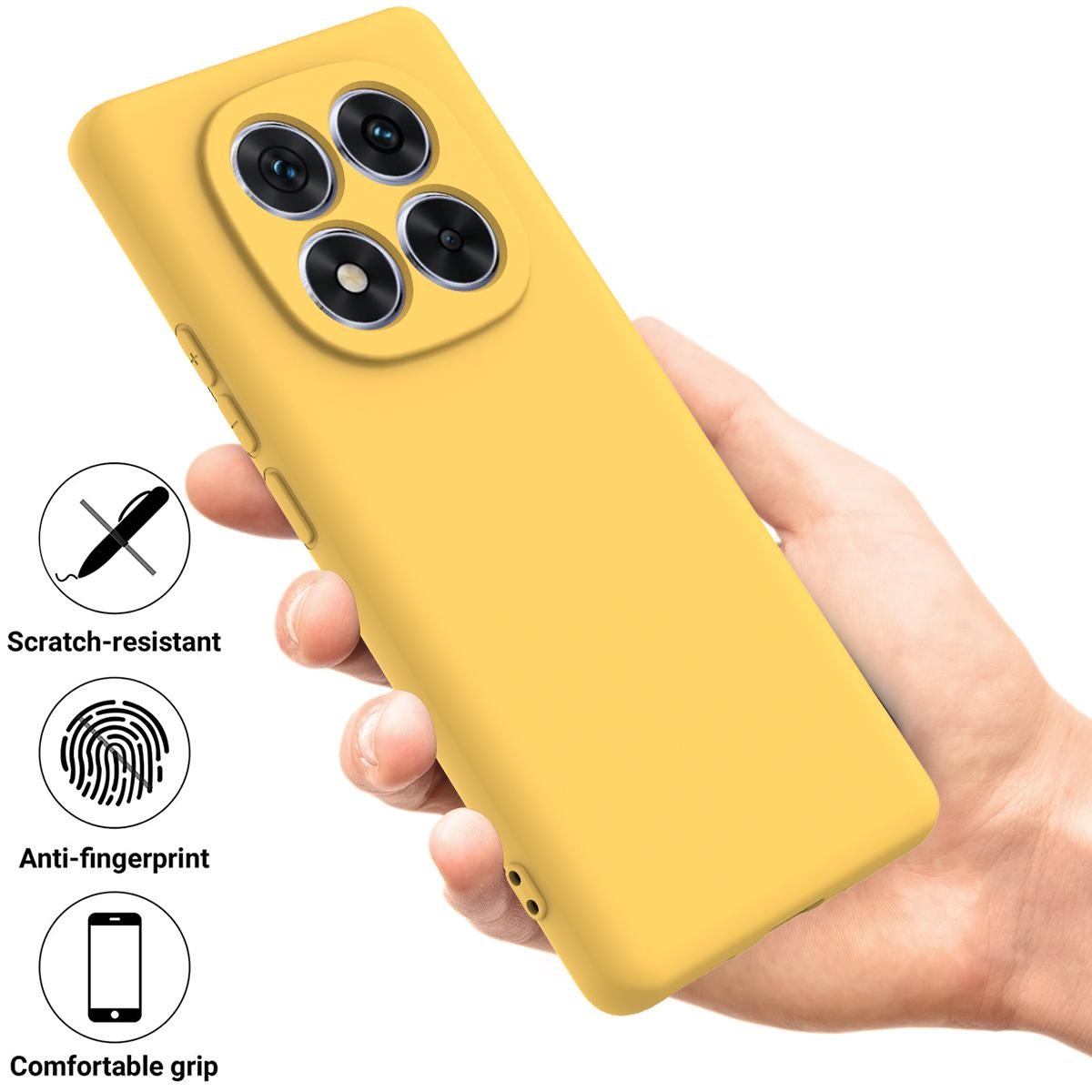 Xiaomi Redmi Note 15 Pro+ 5G / Poco M8 Pro Solid Color Liquid Silicone Dropproof Full Coverage Yellow-Θήκη Σιλικόνης