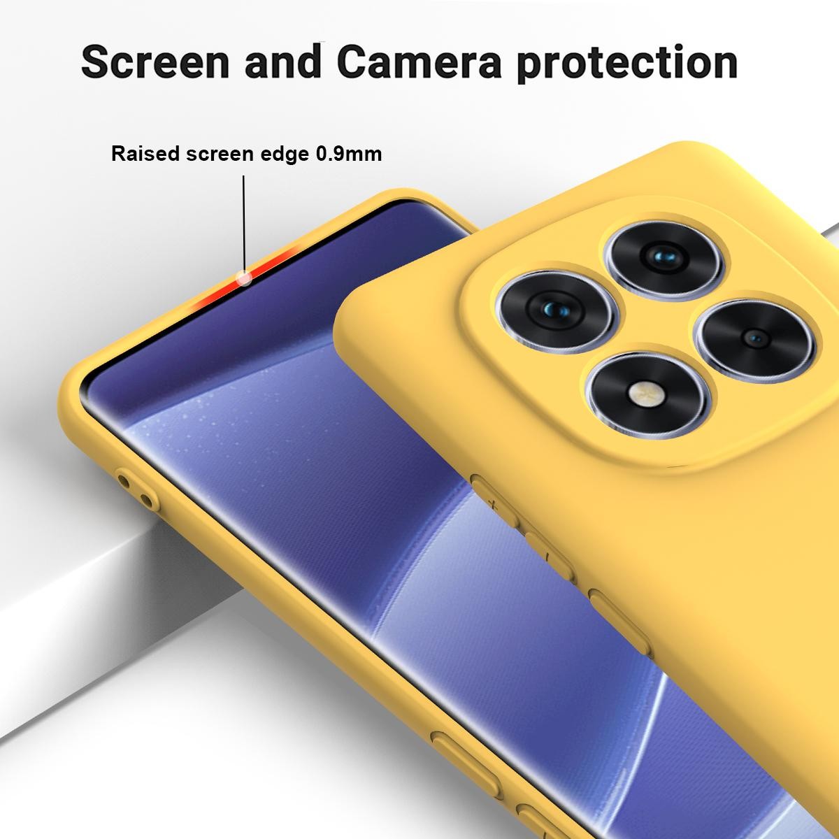 Xiaomi Redmi Note 15 Pro+ 5G / Poco M8 Pro Solid Color Liquid Silicone Dropproof Full Coverage Yellow-Θήκη Σιλικόνης