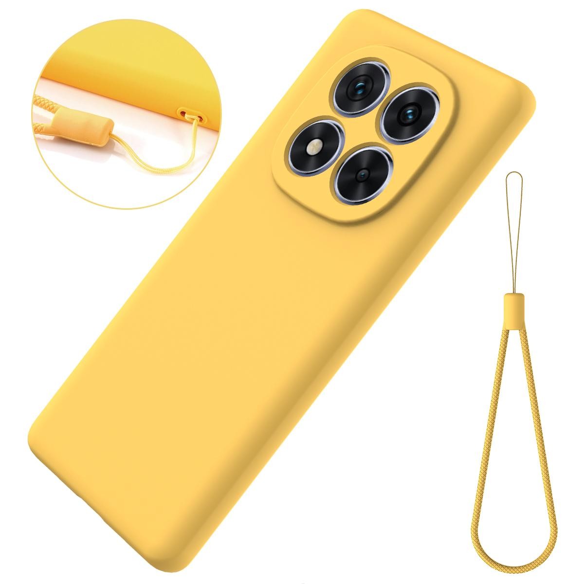Xiaomi Redmi Note 15 Pro+ 5G / Poco M8 Pro Solid Color Liquid Silicone Dropproof Full Coverage Yellow-Θήκη Σιλικόνης