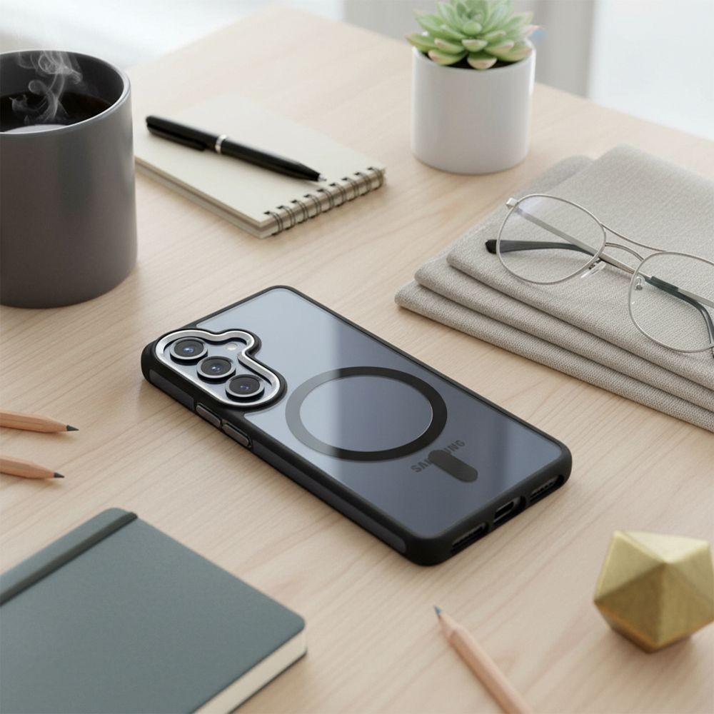Simply Roar Samsung Galaxy S26 Plus 5G Mag Bumper Black Silver -Θήκη Σιλκόνης Μαύρο Ασημί