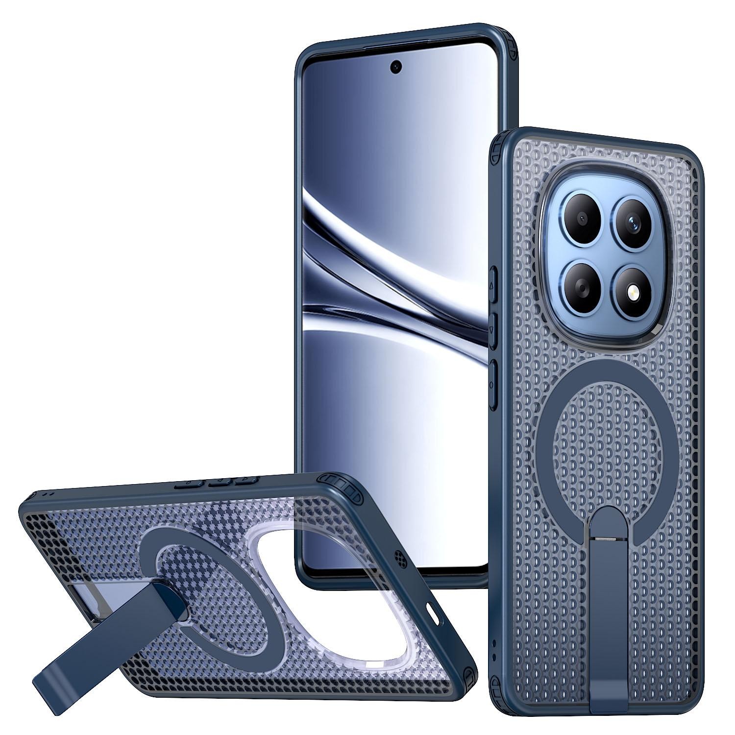 Kalebol Xiaomi Redmi Note 15 4G / 5G Honeycomb Cooling MagSafe Holder Blue-Θήκη Σκληρή