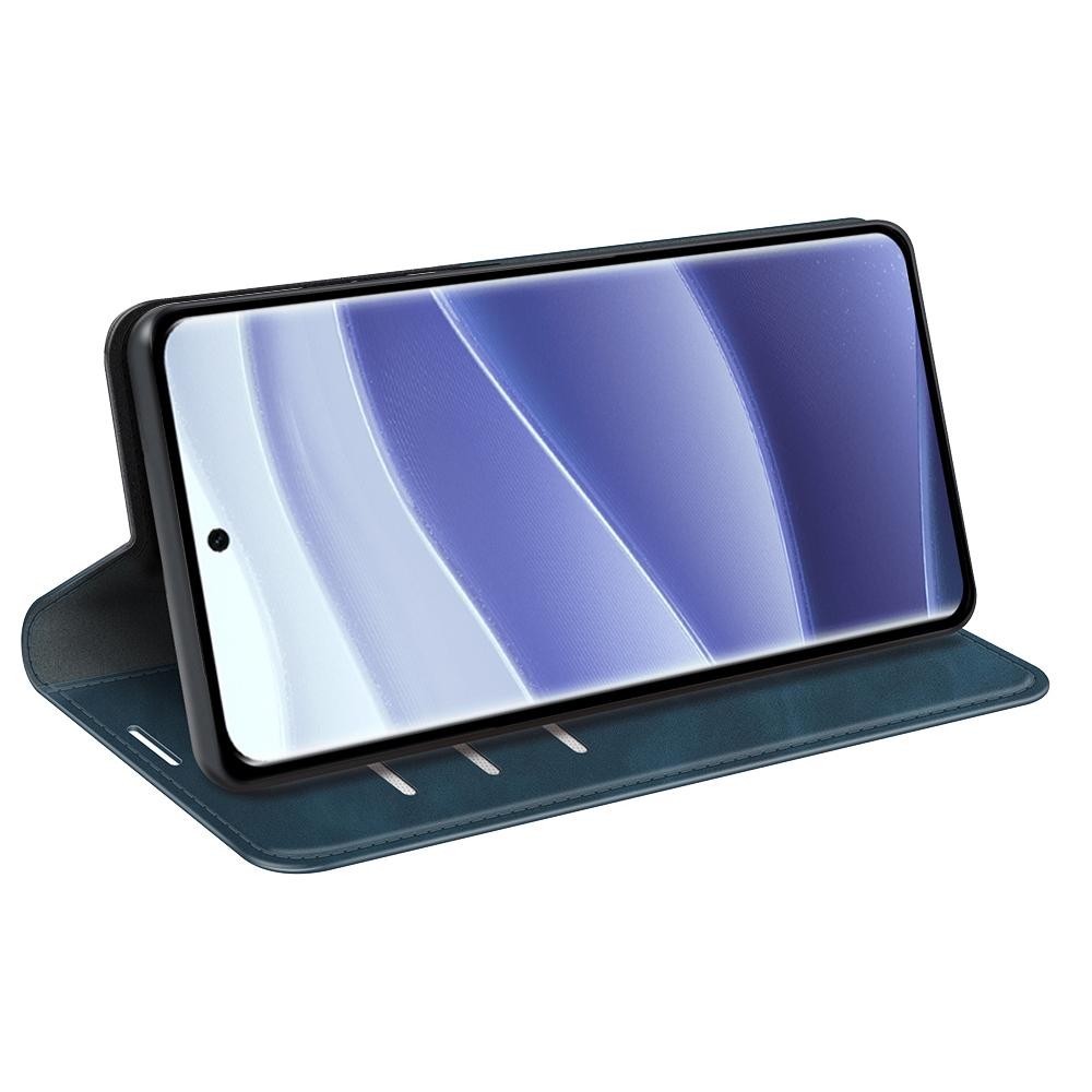Tel1 Huawei P40 lite Retro-skin Magnetic Suction Θήκη Βιβλίο - Blue