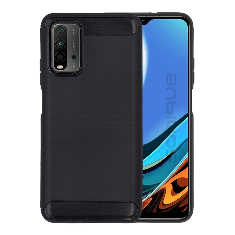 Forcell Xiaomi Redmi 9T / Xiaomi Poco M3 Brushed Texture Carbon Fiber Θήκη Σιλικόνης - Black